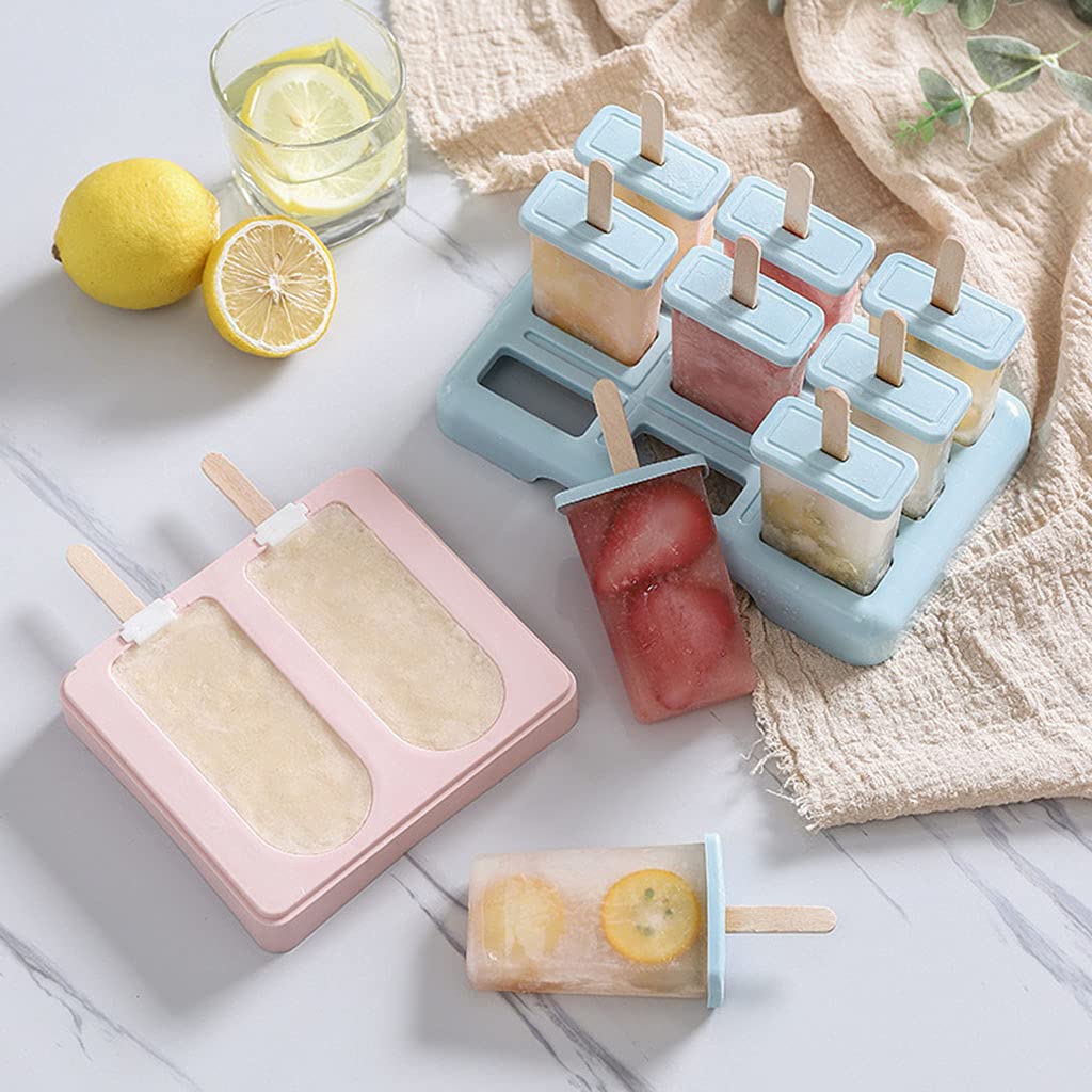 Moldes para polos， Bandejas for paletas con protección antigoteo for paletas caseras. Fácil liberación. Diversión con niños.