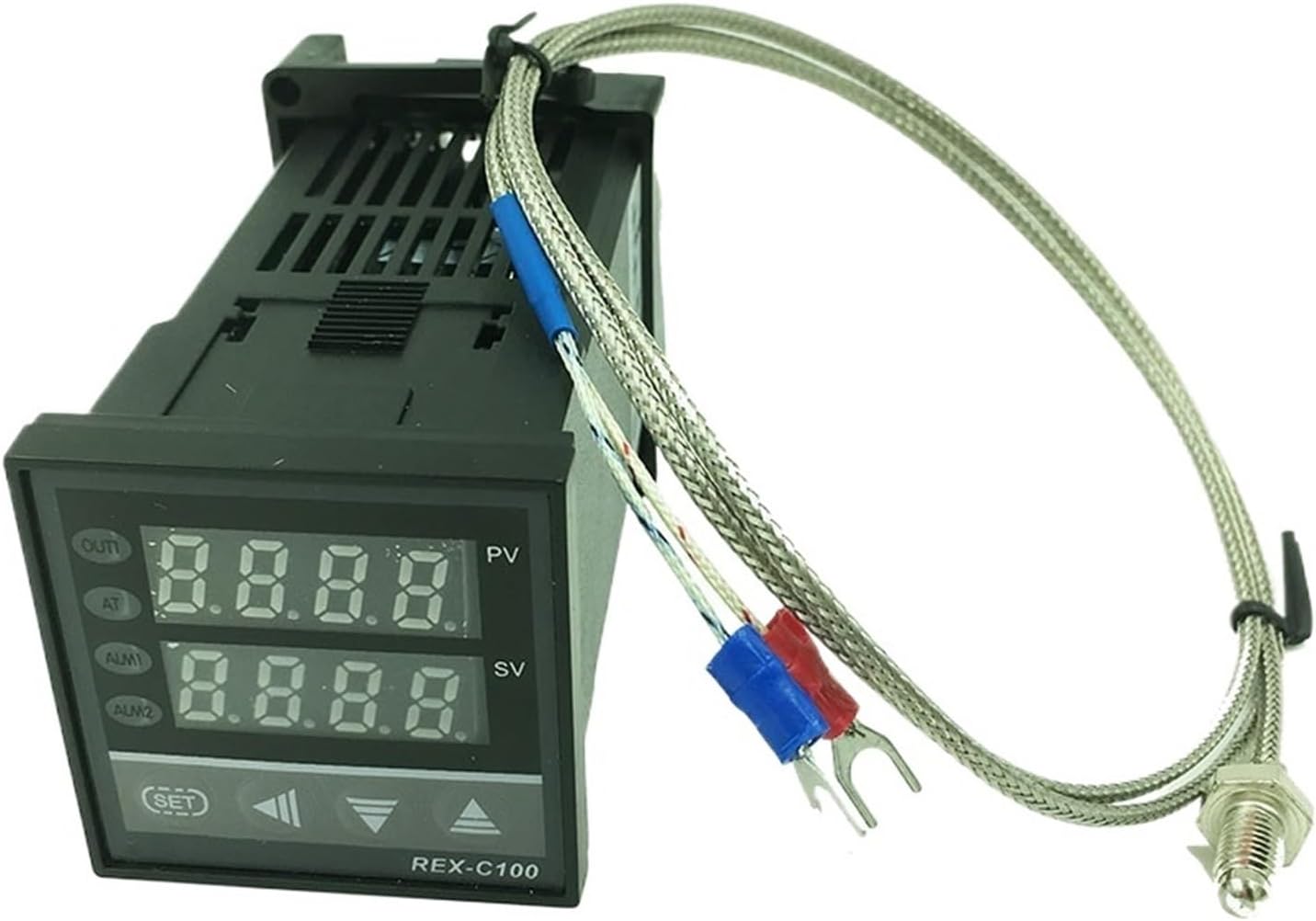 C100 Digital PID Temperature Control Controller Thermostat Relay/SSR Output 0 to1300C with K-Type Thermocouple Probe Sensor(SSR Output set3)