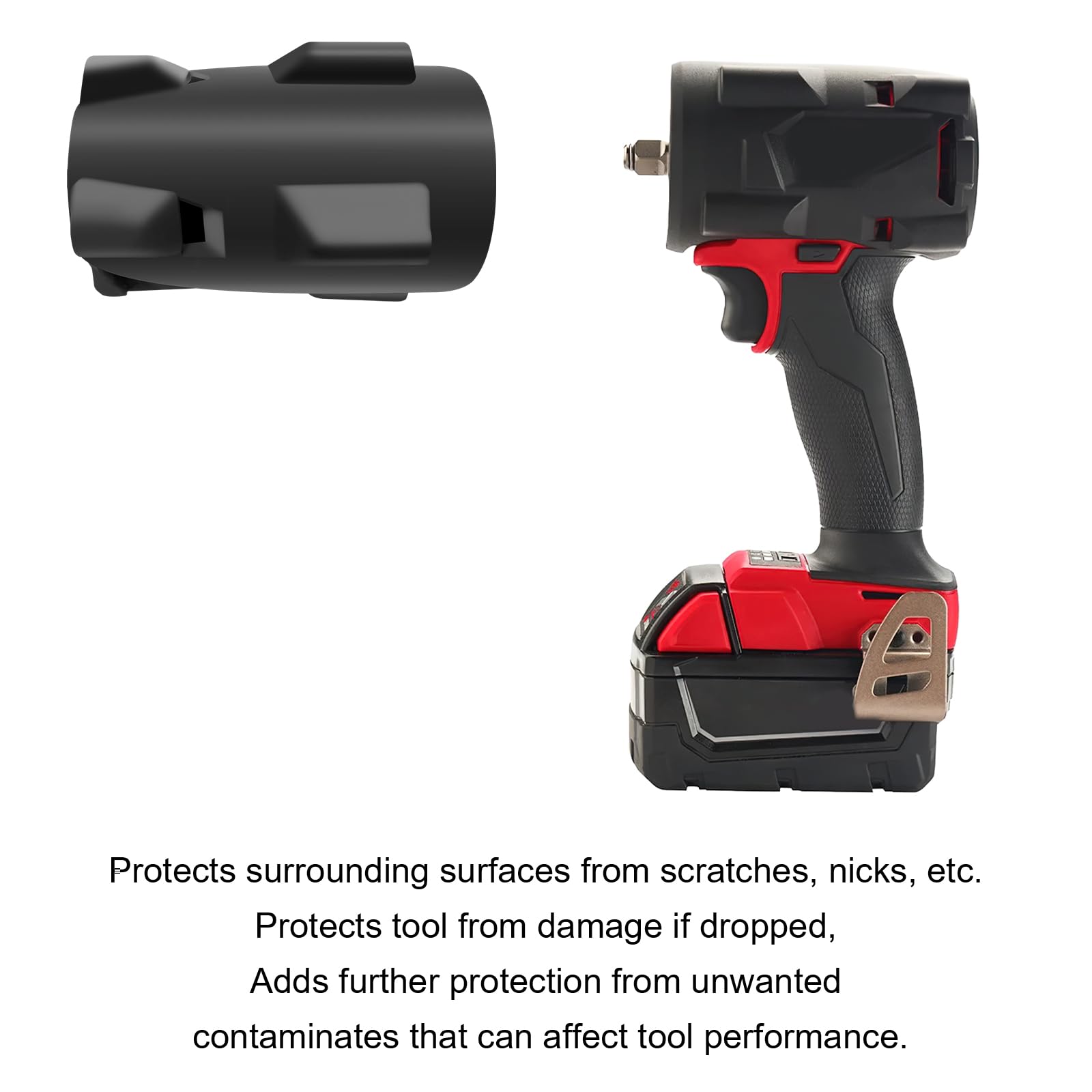 49-16-2854 Impact Protective Boot – For Milwaukee M18 FUEL 1/2" & 3/8" Stubby Impact Wrenches (2854-20, 2855-20, 2855P-20)
