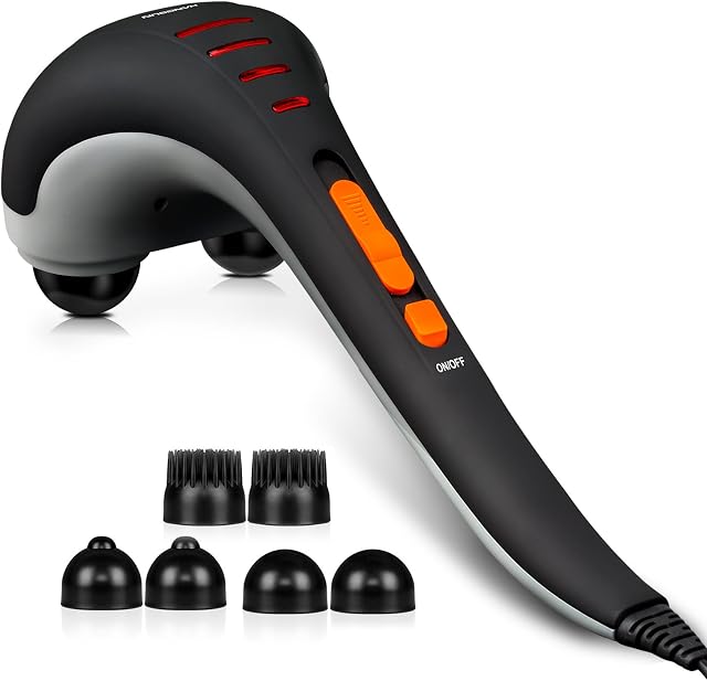 Hangsun Handheld Neck Back Massager MG400 Deep Tissue Percussion Massage for Shoulder, Leg, Foot, Muscles, Electric Double Head Full Body Massagers