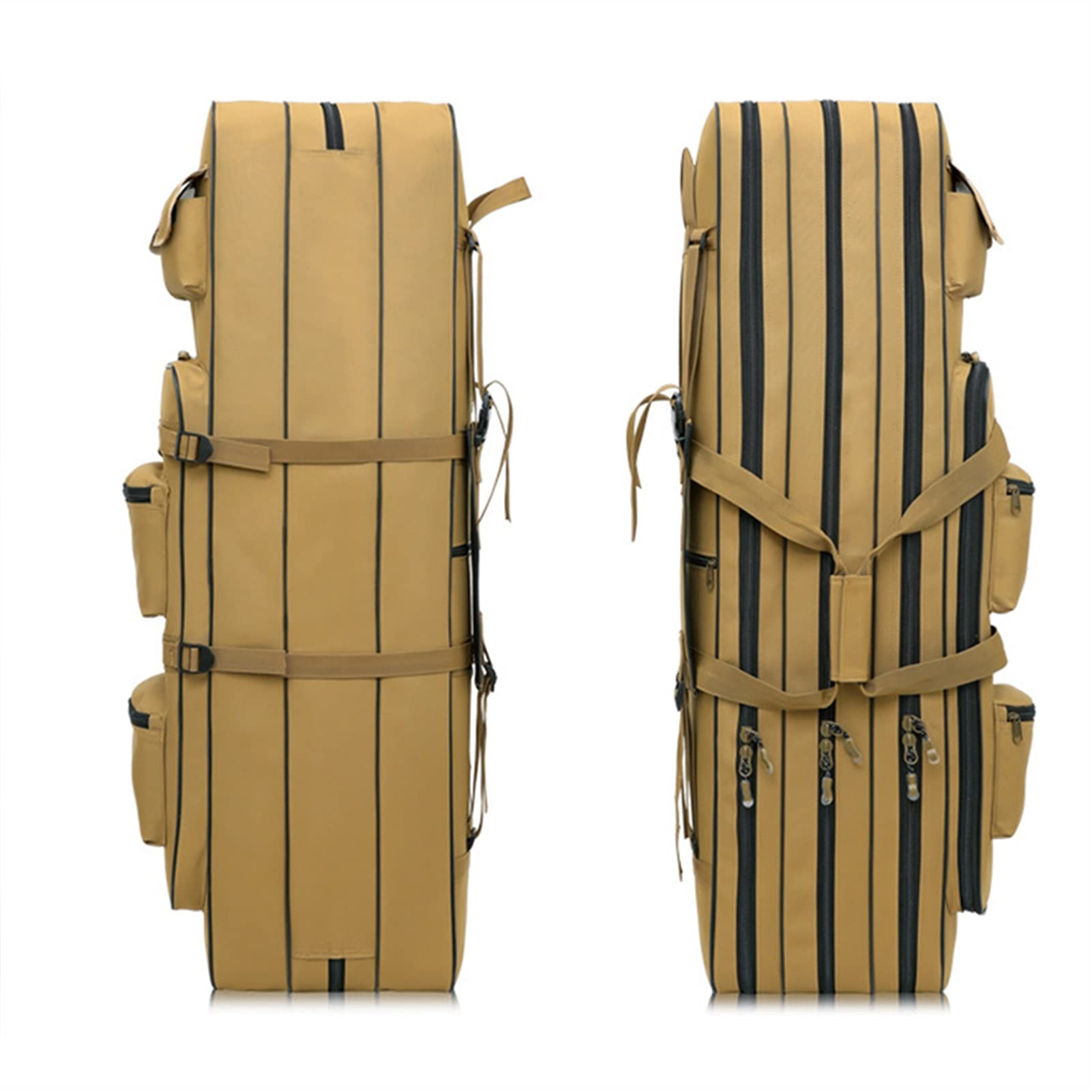 Angeltasche Angeltasche 3 Schicht Oxford Tuch Klapp Angelstange Abdeckung Taschen Einzelner Schulterfischen 80/ 100/ 120 cm Outdoor Fish Rucksack Angelrutenkoffer ( Color : 3 Layer 80 cm Khaki )