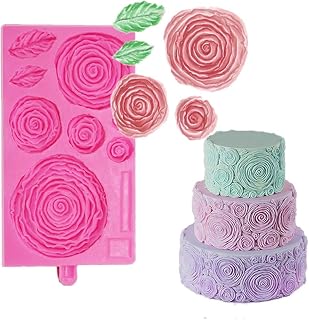 Rosette Ruffle Ruffled Roses Mould for Sugarcraft Gumpaste Icing DIY Cake Fondant Baking 3D Chocolates Hard Candies Desserts Drop Glue Decor Silicone Mold Tool