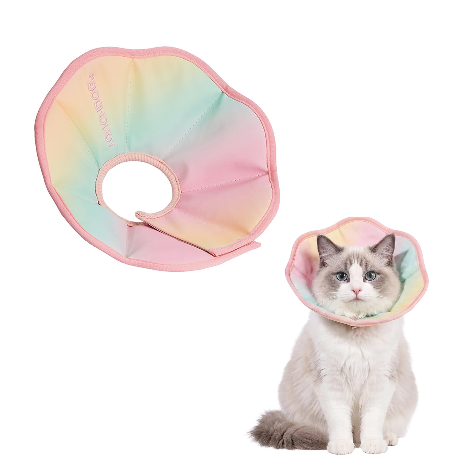 Touchdog Soft Cat Cone Collar, Waterproof Recovery E-Collar, Lightweight