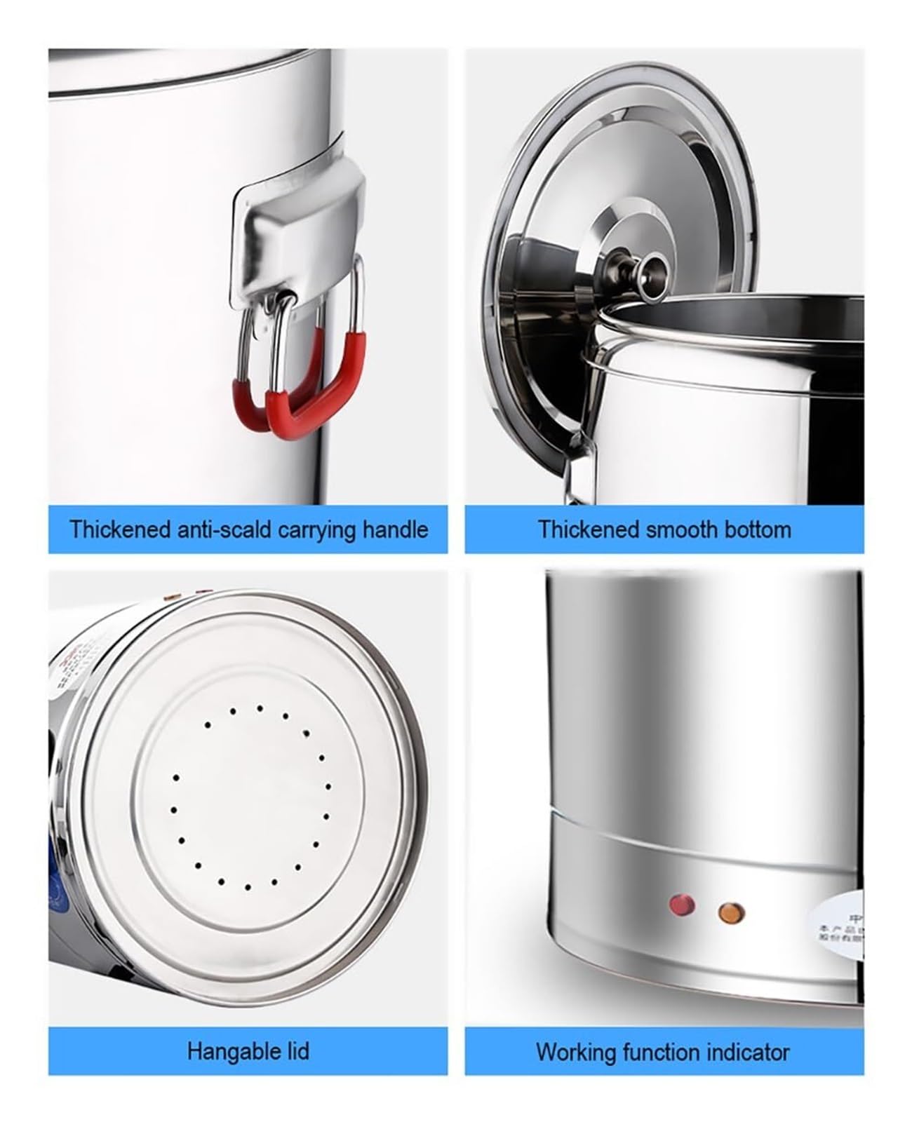Bollitore Professionale Acqua Calda 40L/50L/60L/70L | Scaldacqua Industriale Inox con Termostato Digitale (30-110°C) per Ristoranti, Bar e Hotel