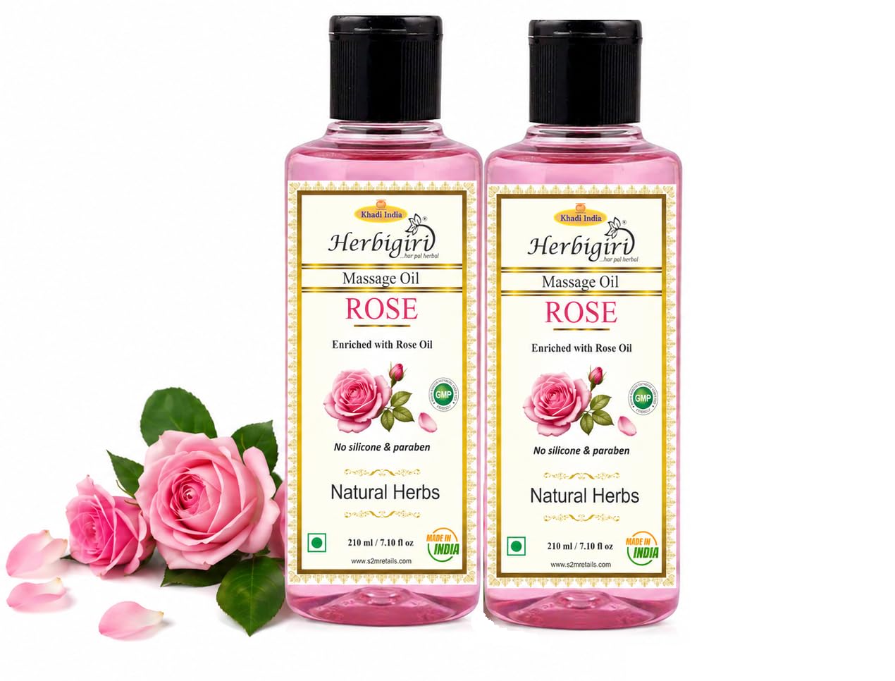Khadi Rose & Jasmine Head & Body Massage Oil | Ayurvedic Herbal Massage Oil | Soothing Aroma for Skin Nourishment & Relaxation | Non-Sticky Formula | Men & Women | Pack of 2 (210 ml Each, 420 ml)-image-37