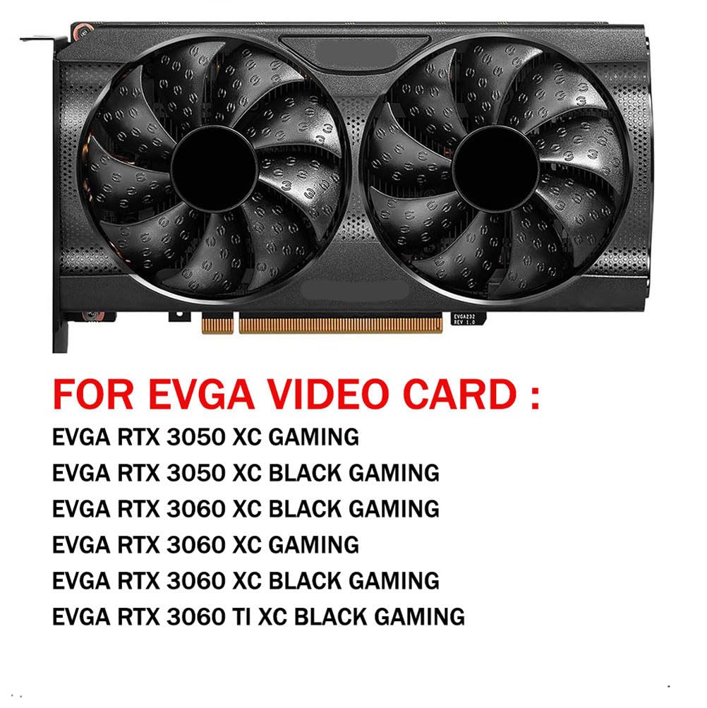PLD09220S12HH 87mm 12V 0.55A 4 Pin Graphics Card Cooling Fan Replacement for EVGA RTX 3050 3060 3060TI XC Gaming Video Card Cooler Fans (2PC)