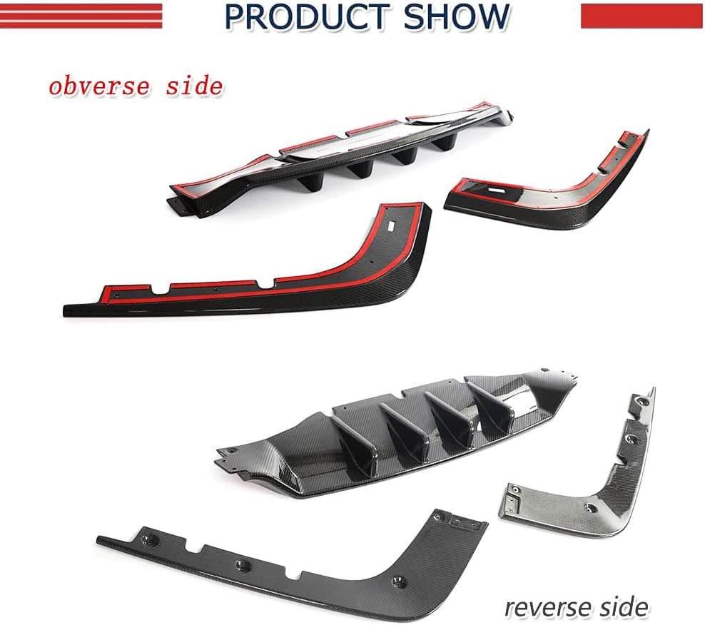 Carbon Fiber Rear Diffuser for Kia Stinger 2018-2023 High-Stiffness Lightweight Design, Tape & Screw Mount, Sport Performance Upgrade for Tuning Enthusiasts