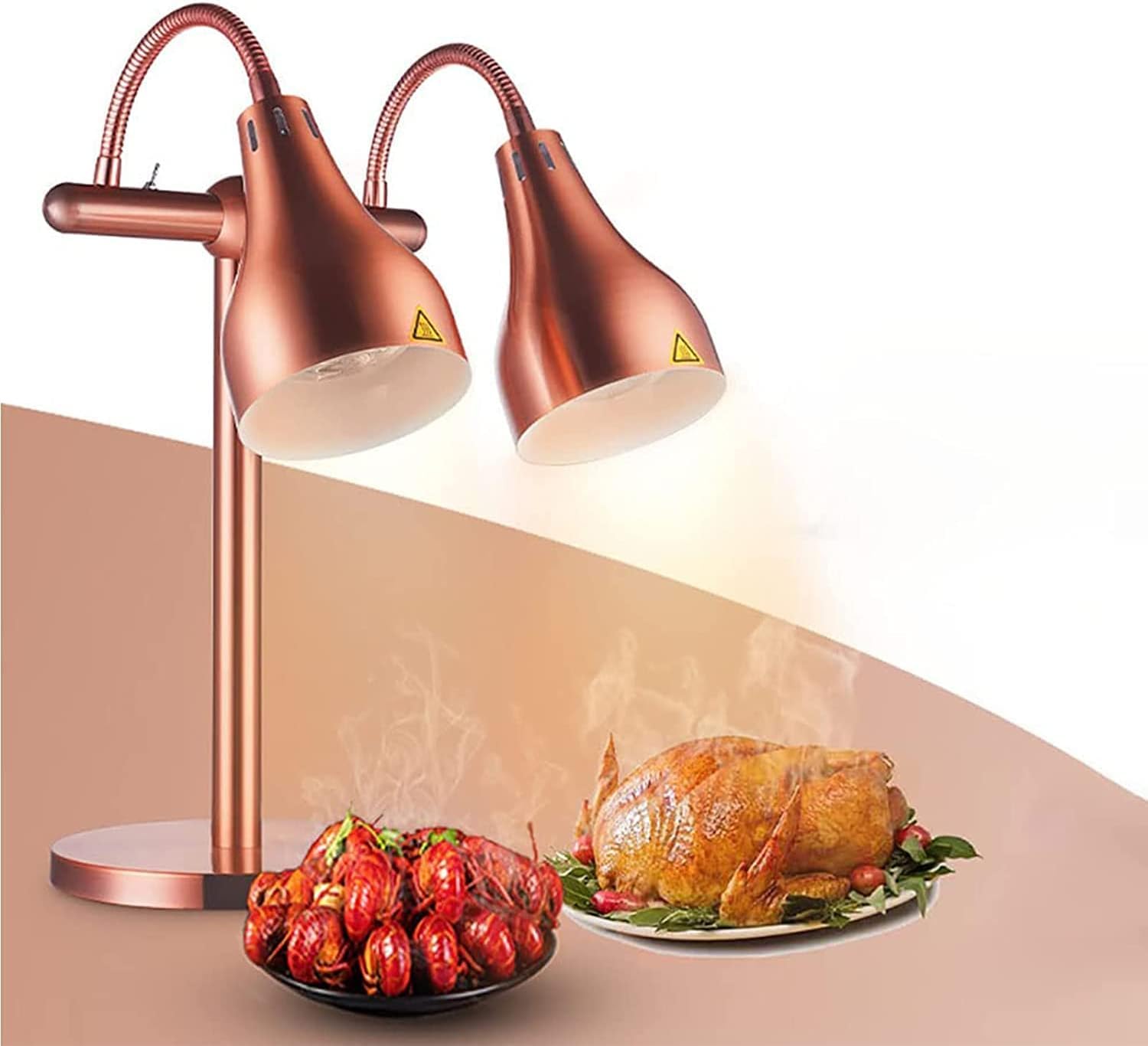 Riscaldamento rapido Lampada riscaldante e Isolante Portatile Indipendente for Esposizione di Alimenti(Double Bulbs)