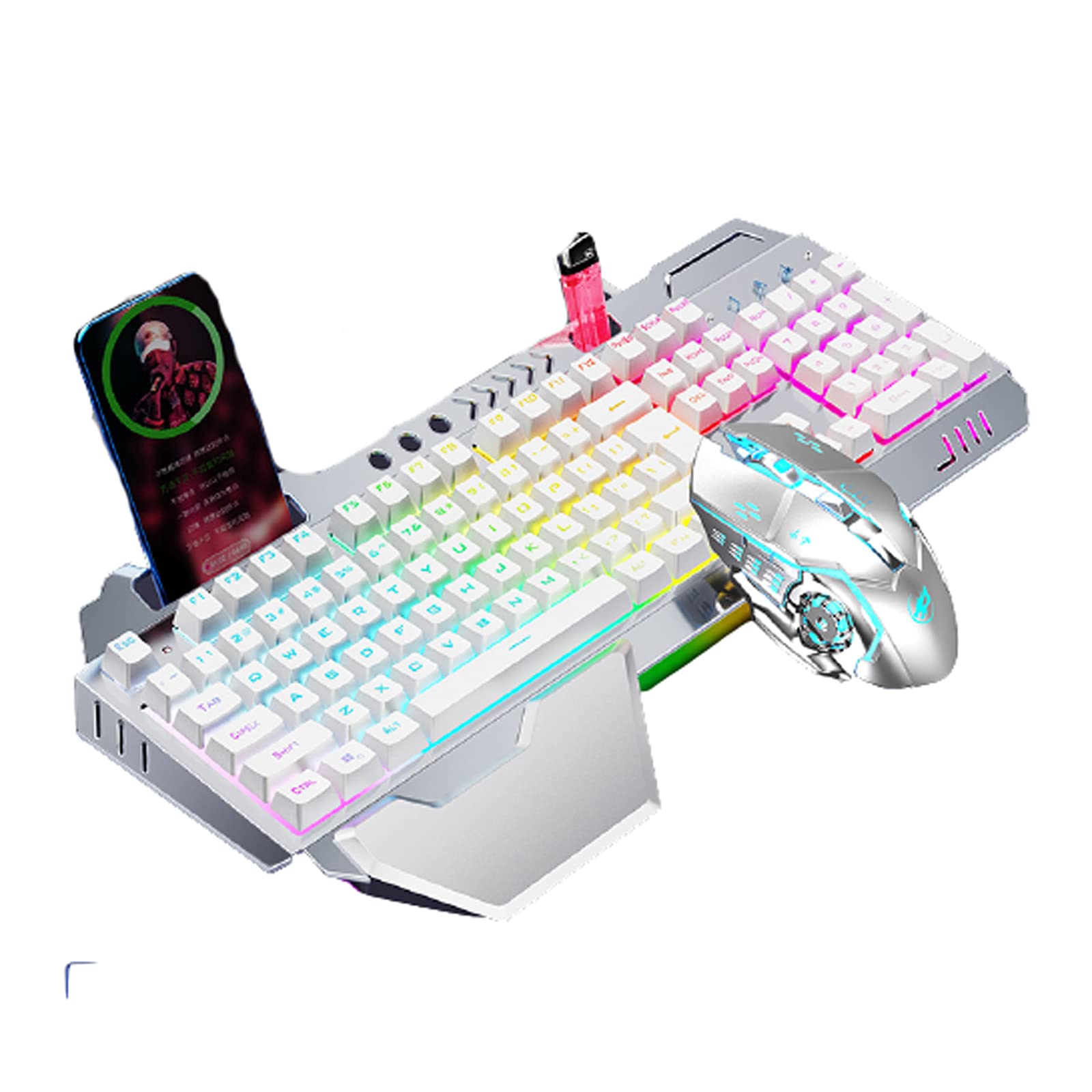 YGWANZD Mechanical Gaming Keyboard with Mouse, Wired RGB Gaming Keyboard, Spill-Resistant for Windows PC Gamer