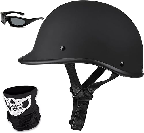 Medio casco para motocicleta, aprobado por DOT, vintage, cara abierta, unisex, para adultos, para motocicleta, scooter, ciclomotor, Street Cruiser