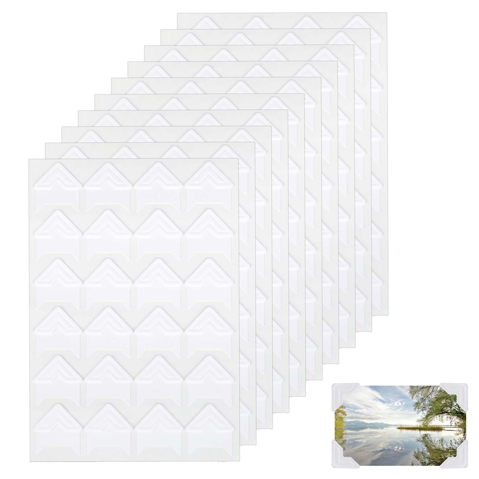 240Pcs Photo Corners, Self-Adhesive Photo Corner Stickers for Scrap Book, White Kraft Paper Photo Corners Picture Mounting Corners Self Adhesive for Albums Pictures DIY Craft Scrapbook(White)