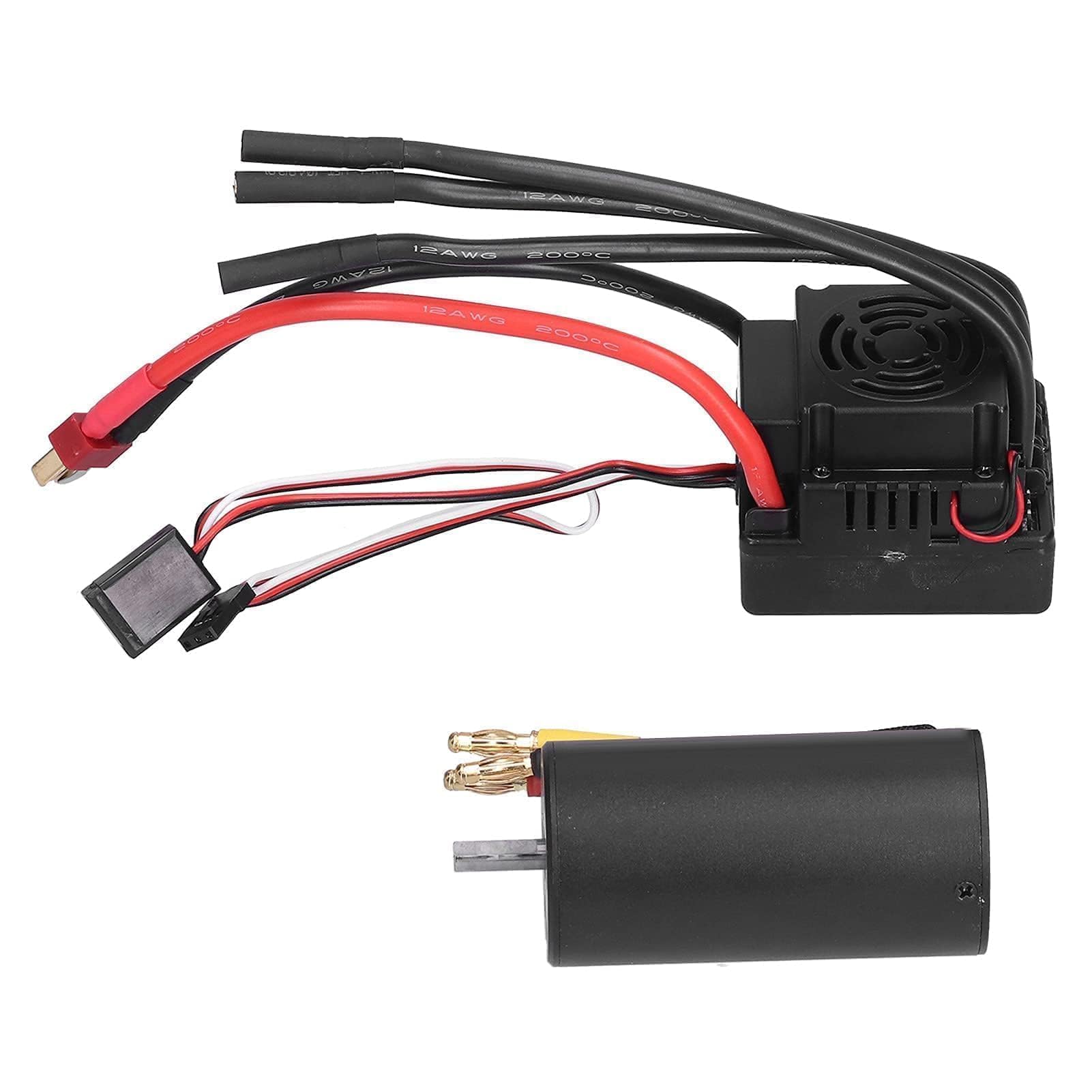 VBESTLIFE Kit Combo RC Motor ESC, 3670 2650KV Motor sin Escobillas y 120A ESC con Set de Enchufes en T Repuesto para Coche 1/8 RC