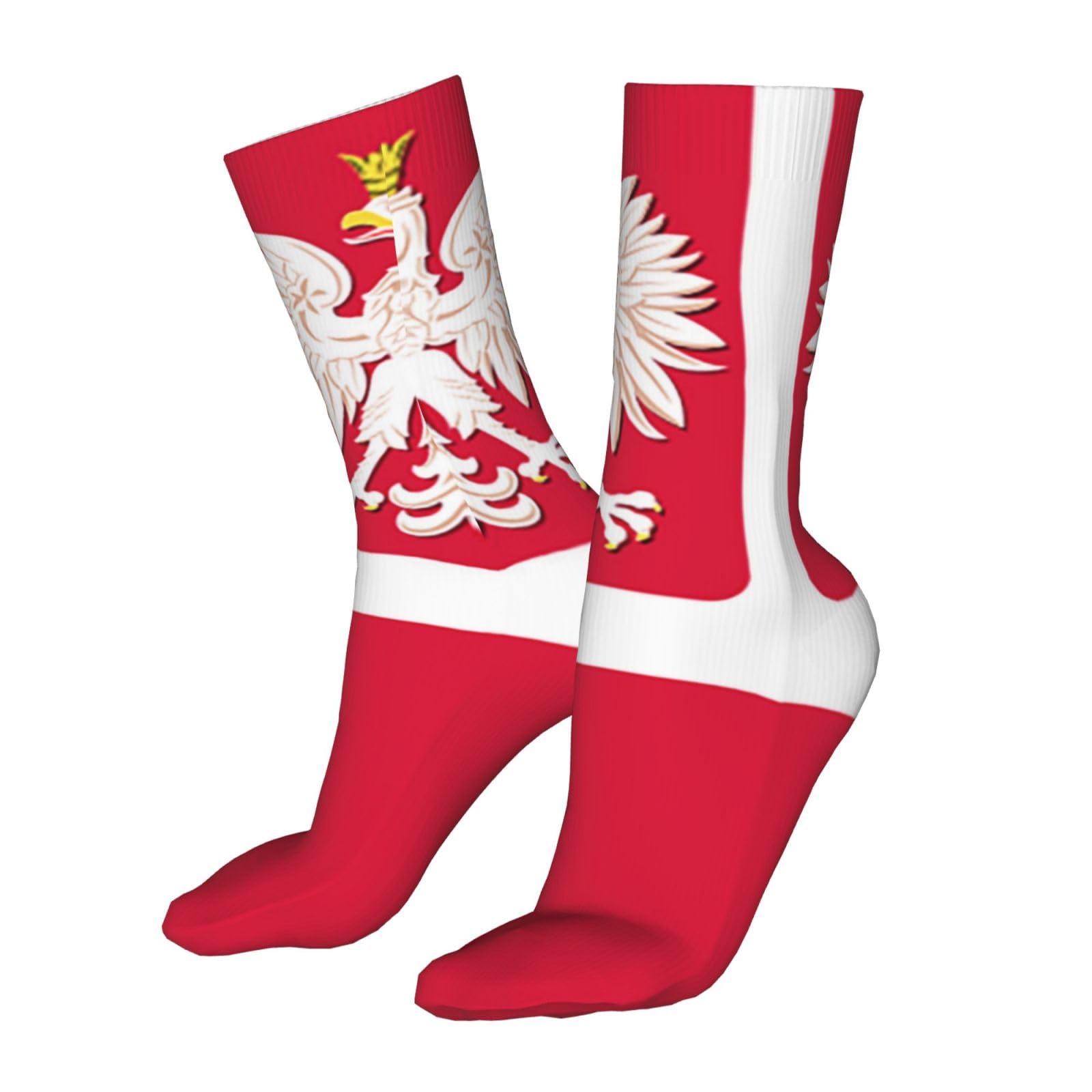 Hceaatb Men'S Women'S Crew Socks Polish Flag Casual Athletic Socks Cute Fun Sockings For Hiking Sports Running