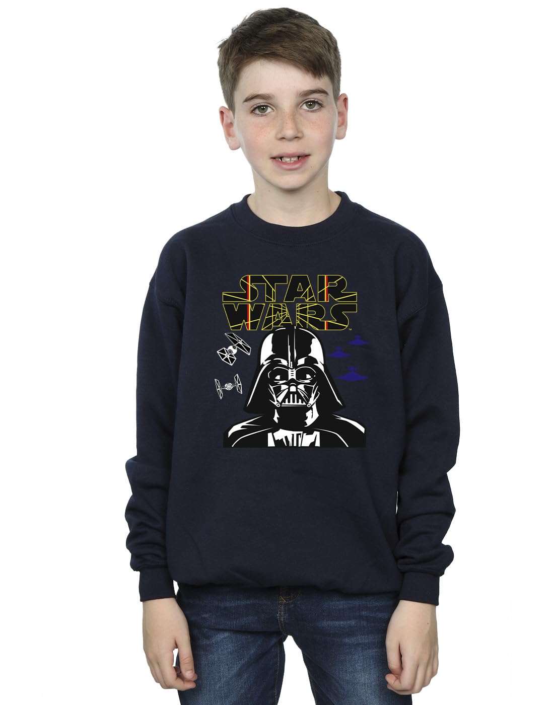 Absolute Cult Star Wars Boys Darth Vader Comp Logo Sweatshirt Navy Blue 7-8 Years