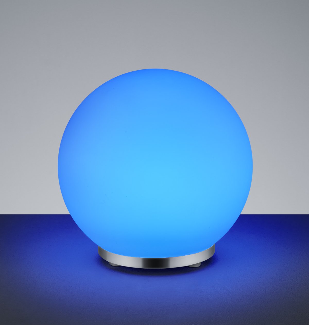 Reality George Lampada da Tavolo, LED, Sfera, Telecomando RGB, Dimmer, 6 watts, Cromo
