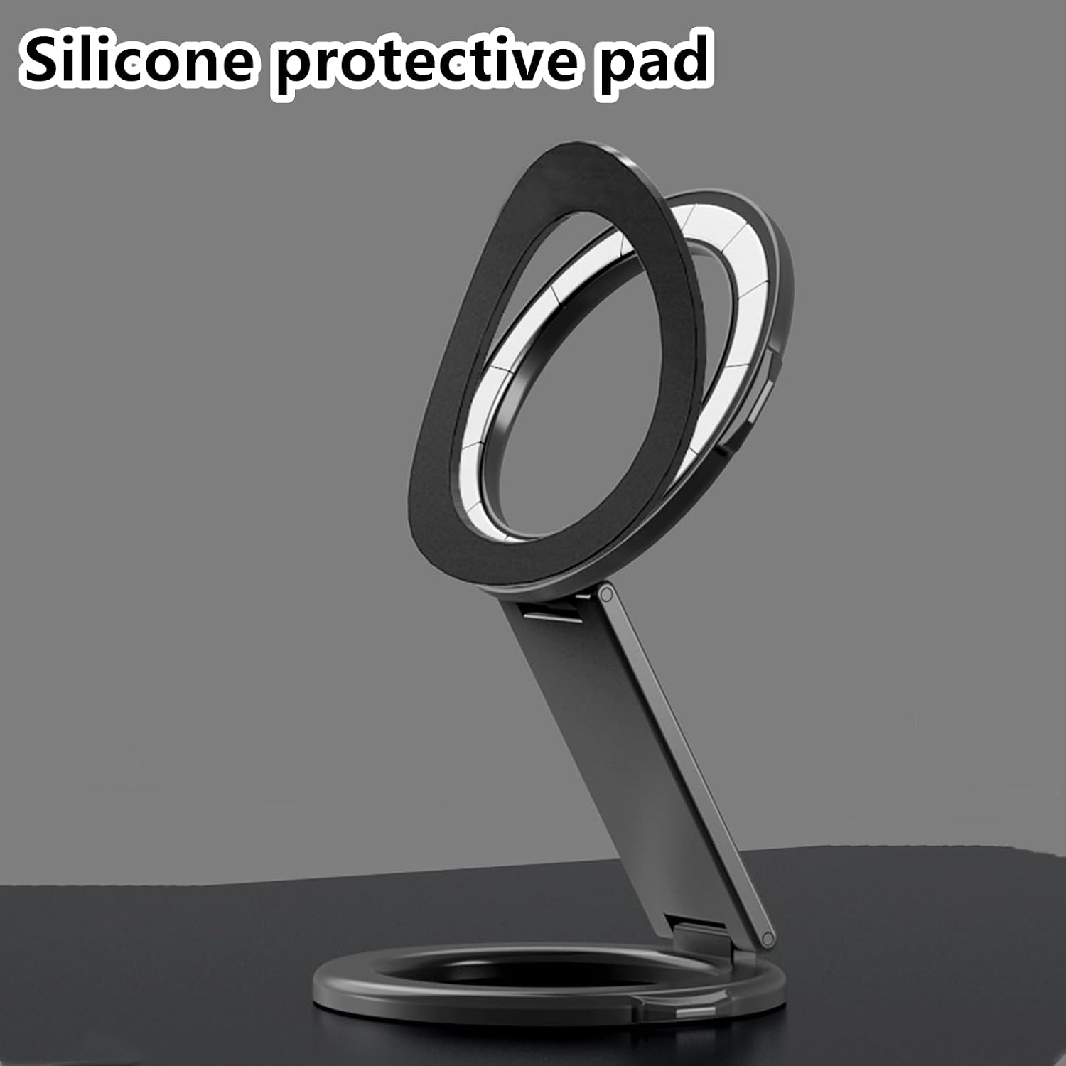 HZGAMER Dual Magnetic Gym Phone Mount, Foldable Arm Gym Magnetic Phone Holder for MagSafe iPhone 12-16 Series and Android Phone with Metal Ring, Secure Workout Accessories for Metal Surfaces