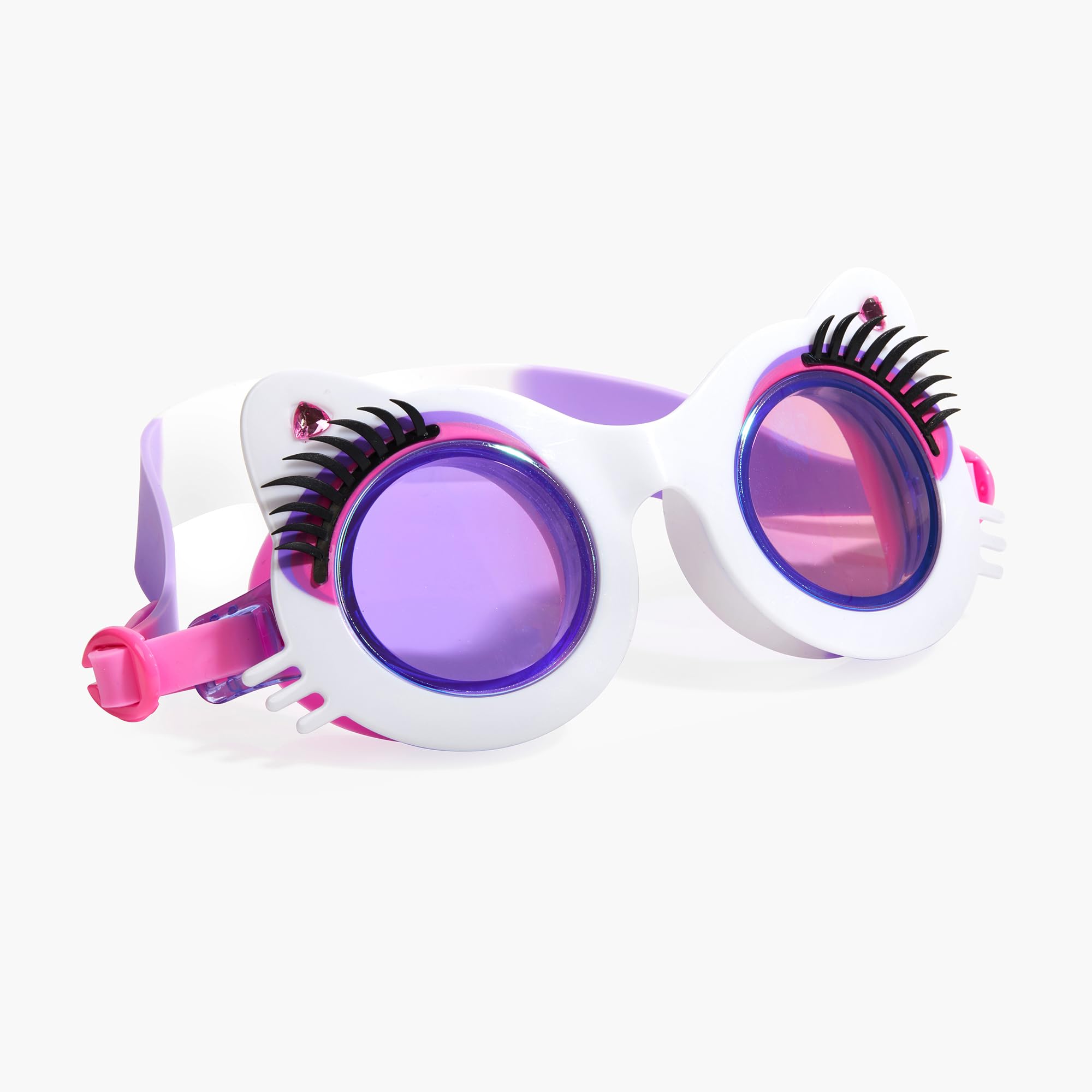 Bling2o Pawdry Hepburn - Whiskers Whiskers Whiskers White, Okulary Do Pływania Dzieci, Biały, Jeden Rozmiar
