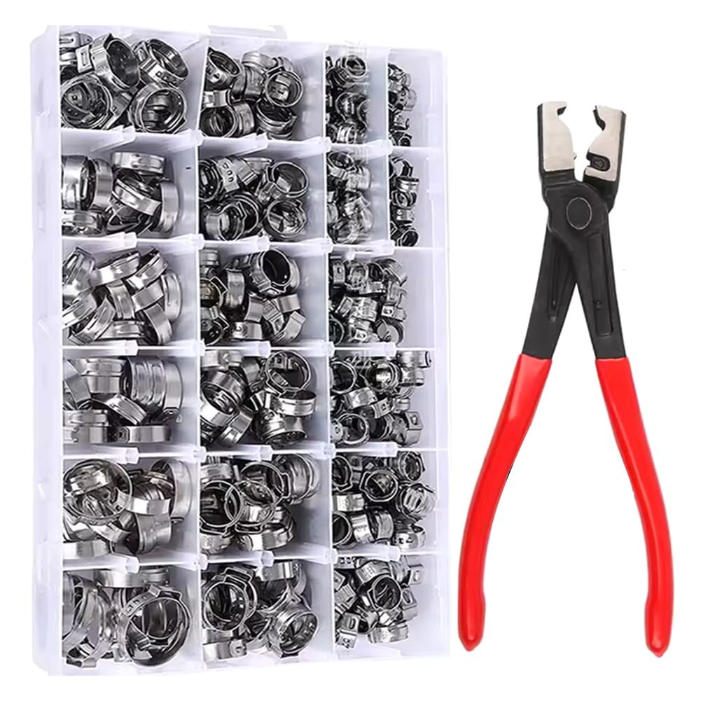 Koolenry As Shown Stainless Steel Ear Stepless Clamp Hose Pipe Clamps Clips Hose Clip Clamp Pliers