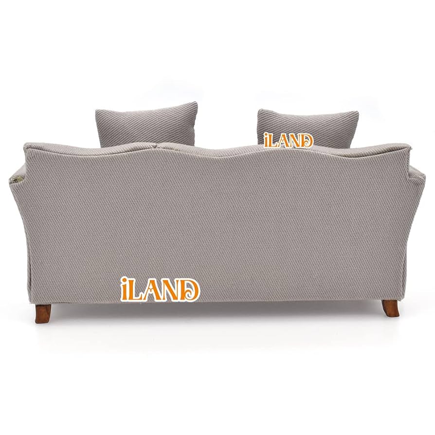 ILAND Dollhouse Couch, Modern Dollhouse Furniture On 1/12 Scale, Miniature Sofa For Dollhouse Living Room (Light Sky Blue Velvet