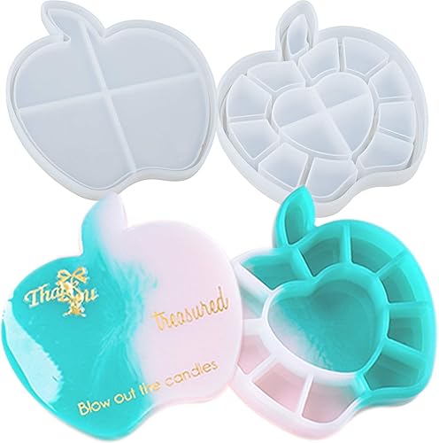 Joyero bandeja de silicona de resina con tapa para arcilla de polímero de cemento epoxi, funda de almacenamiento, candelabro, cenicero, cuadrado,