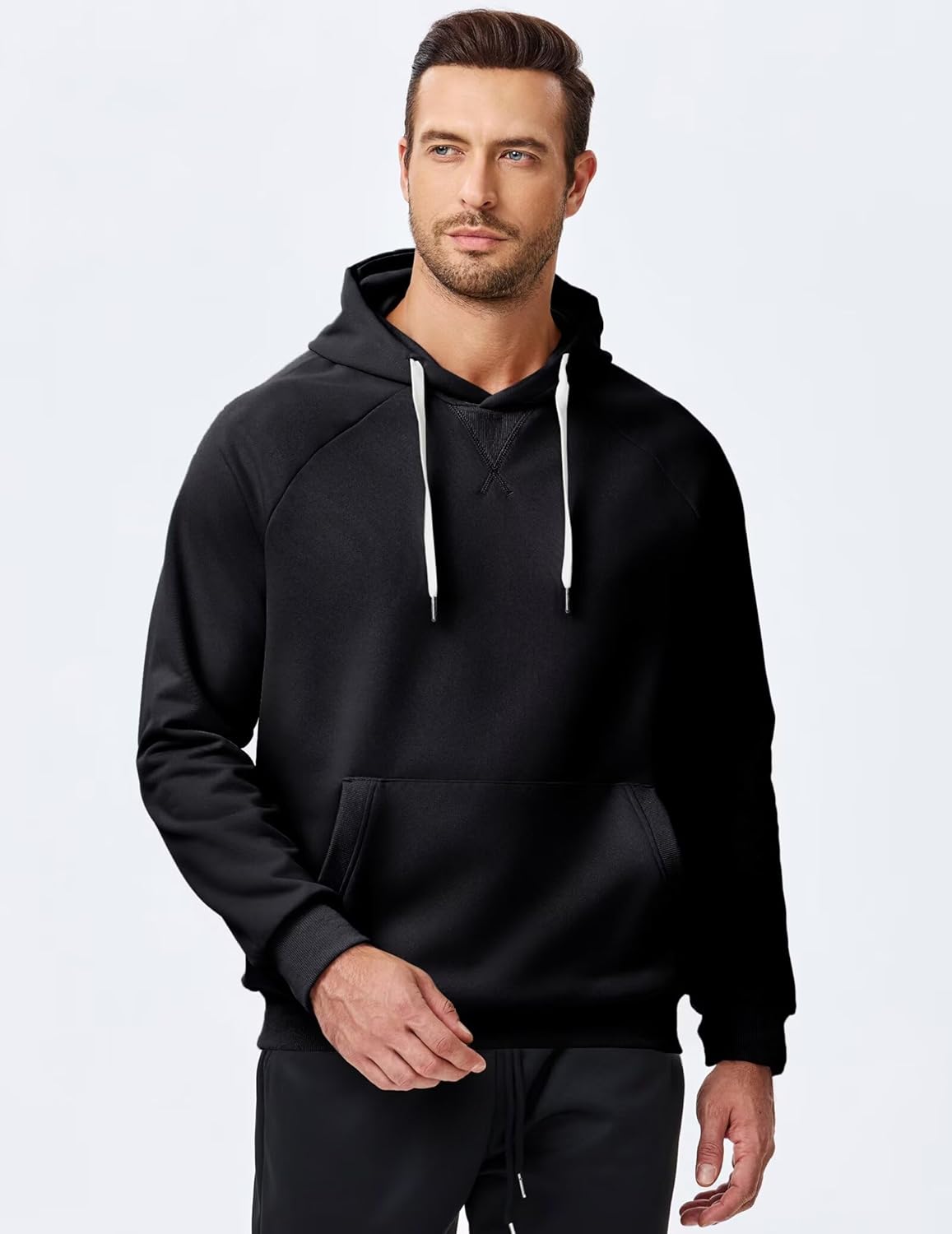 Mens Hoodies Pullover Casaul Long Sleeve Drawstring Hooded Sweatshirt Fashion Hoodies Shirt with Kanga Pocket - Image 3