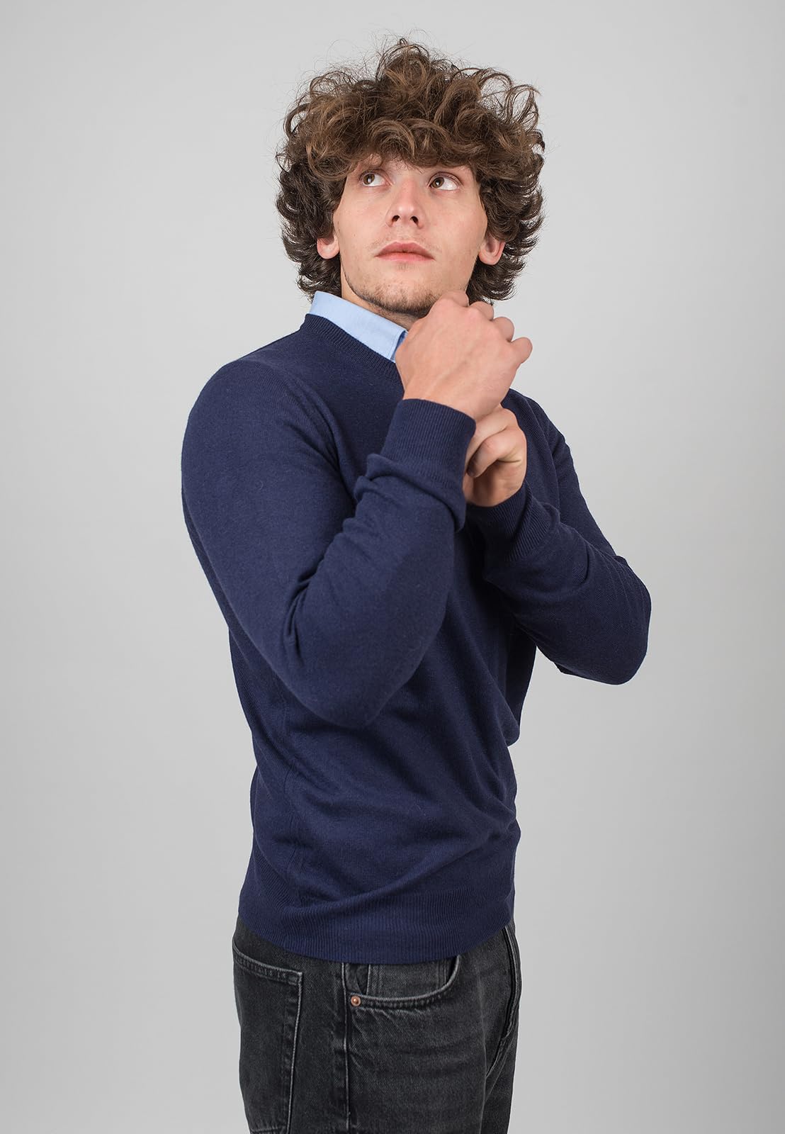 DALLE PIANE CASHMERE Maglione Uomo Misto Cashmere Lana | Maglione caldo e morbido per autunno e inverno, elegante da regalare per lei e per lui, autentico lusso Made in Italy