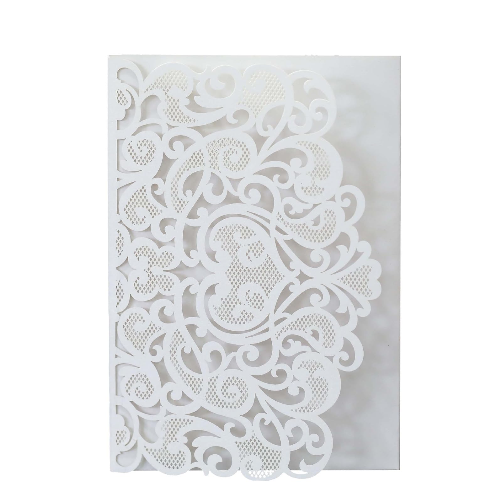 Lot de 50 cartes de vœux pliables en dentelle à motif rétro pour mariage, festival, fête, invitations de mariage
