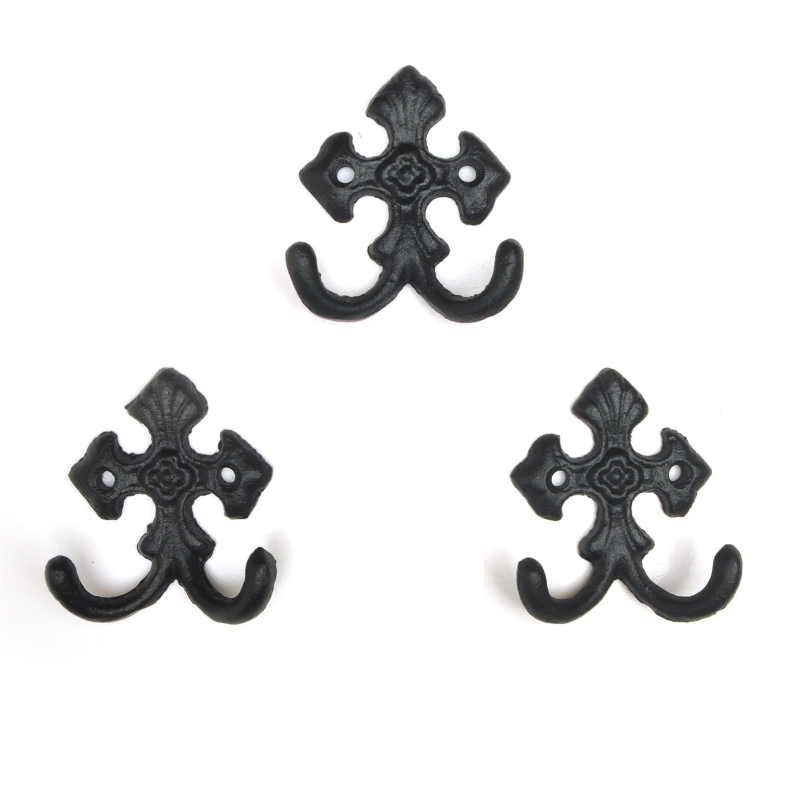 Ylfkwlhrw Noir Cast Iron Coat Hooks Vintage Double Coat Garden Hook Wall Hanging Decoration For Coats Keys Bags