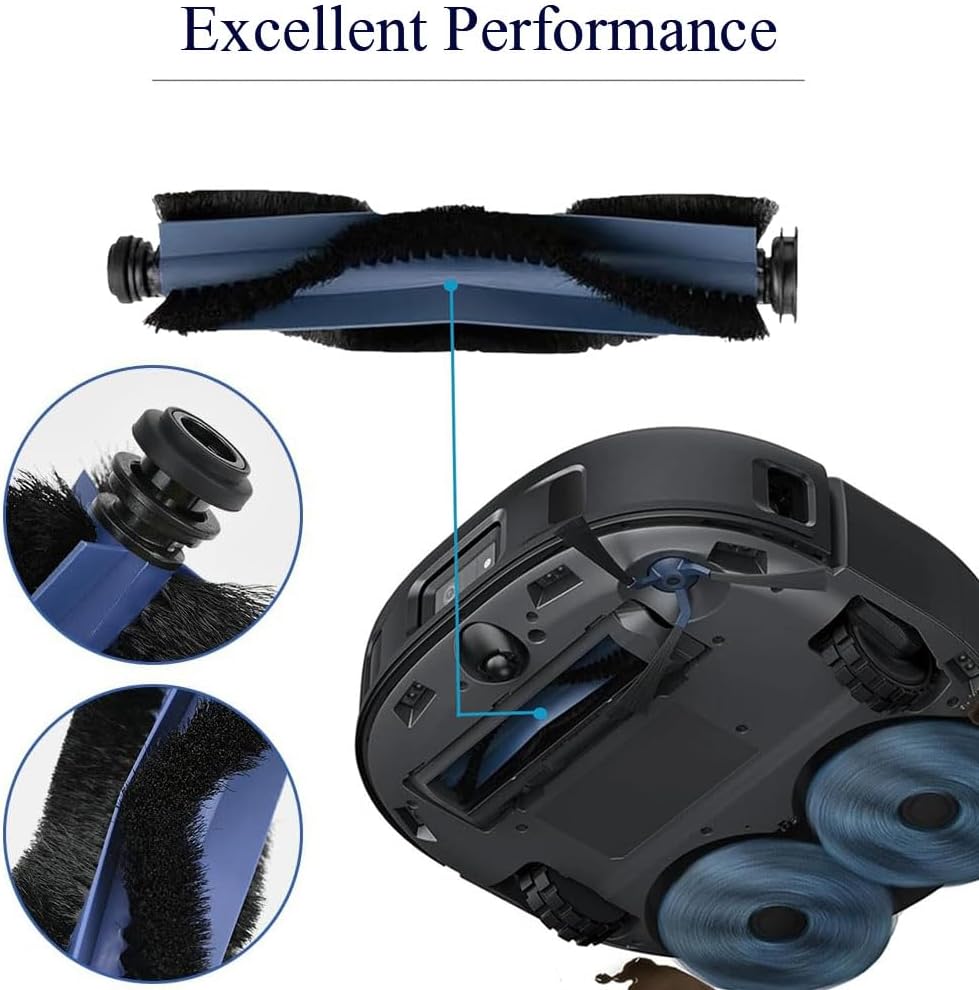Replacement Parts Kit for eufy X10 Pro Omni Robot Vacuum,1 Roller Brush, 2 HEPA Filters,4 Side Brushes+4 Mop Cloths+4 Dust Bags