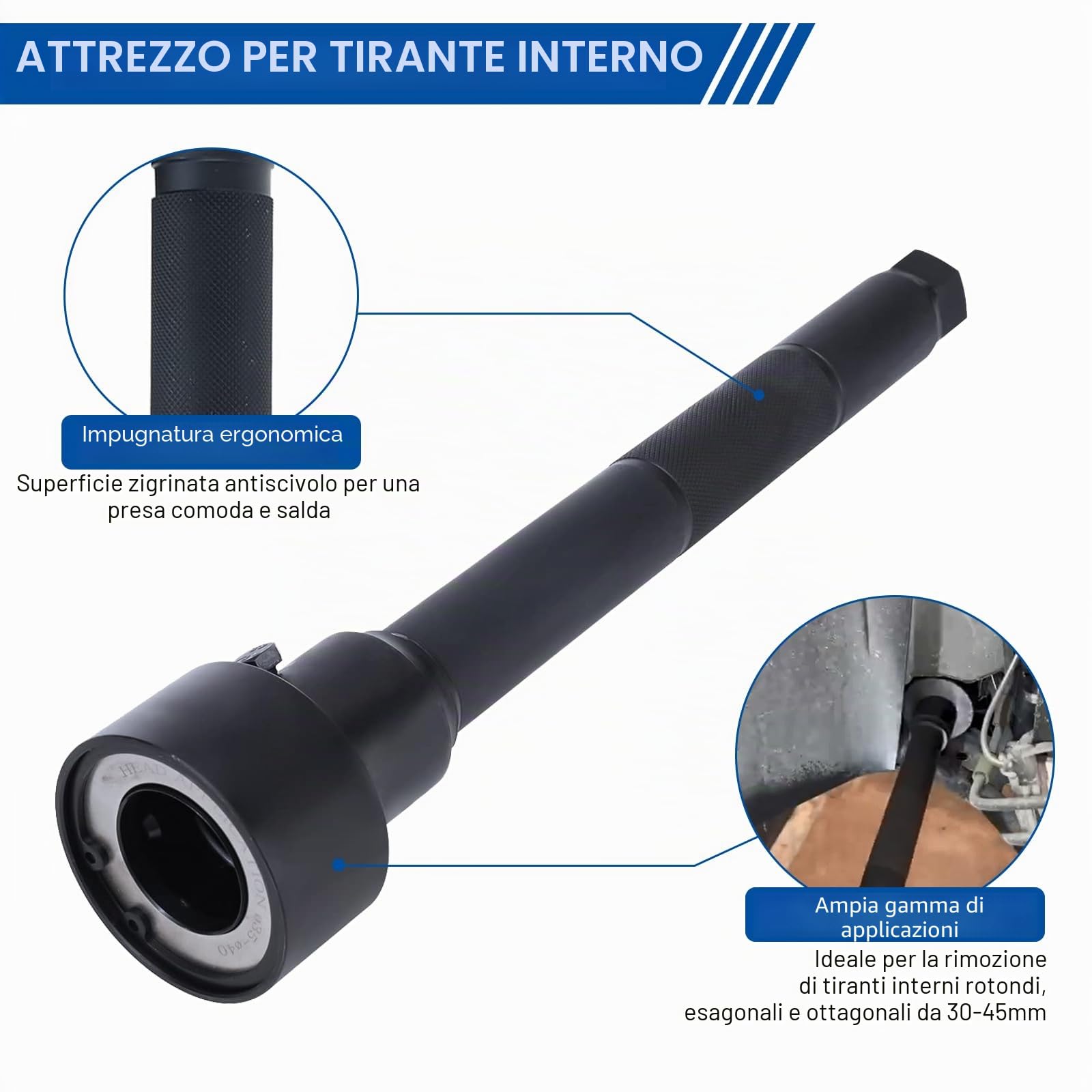 BOOMSTART 4 Pezzi Estrattore Tiranti Sterzo, 30-45mm Attrezzo Smontaggio Tiranti Sterzo Interno, Universale Estrattore Giunti Assiali Chiave Tirante Sterzo per Veicoli