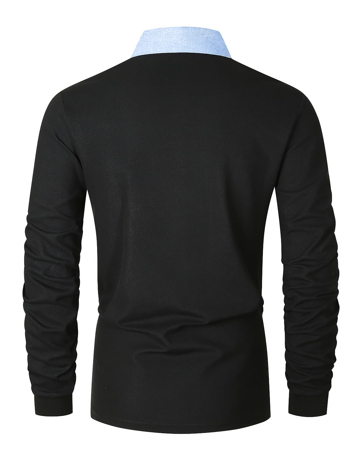 VMSUCIJ Polo Uomo Manica Lunga Cotone con Colletto Bottoni Sportive Base Polo Golf