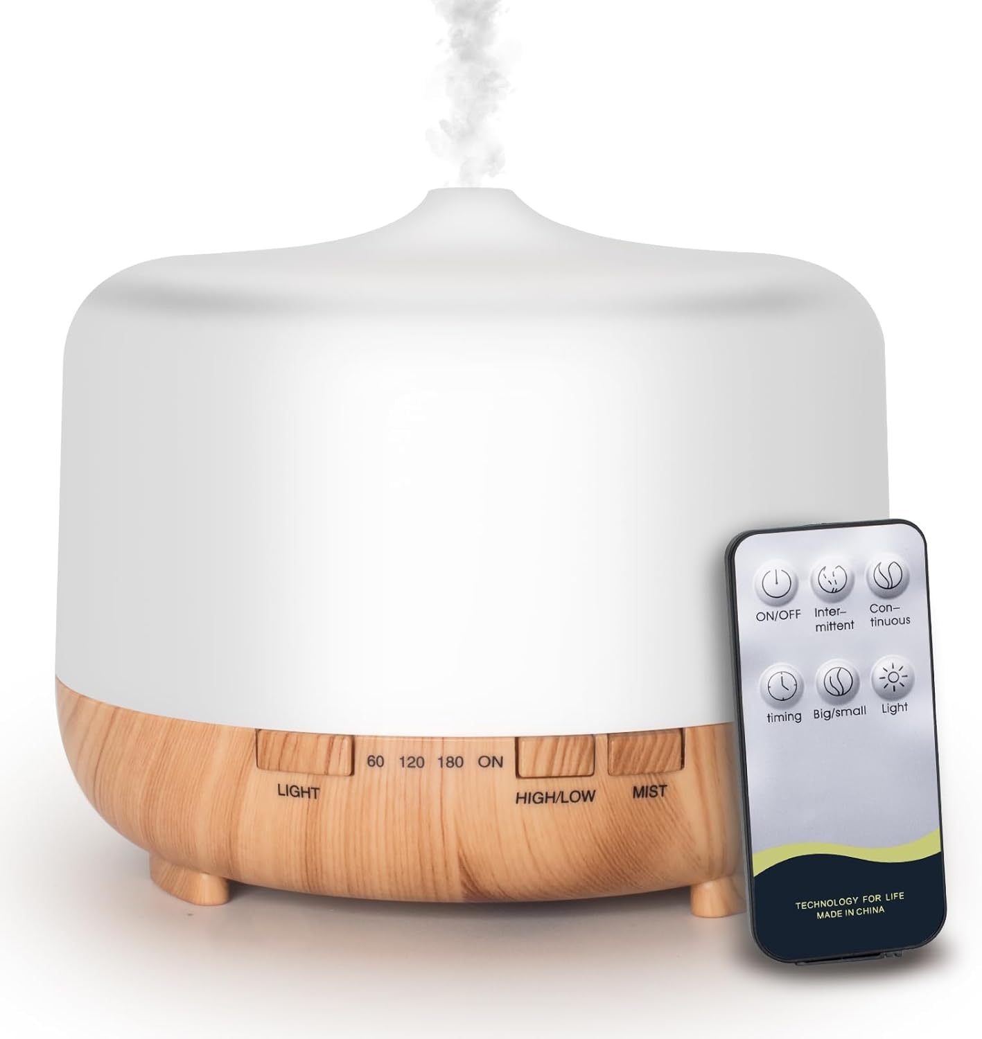 Diffusore di aromi da 500 ml, diffusore di oli essenziali, con luce in 8