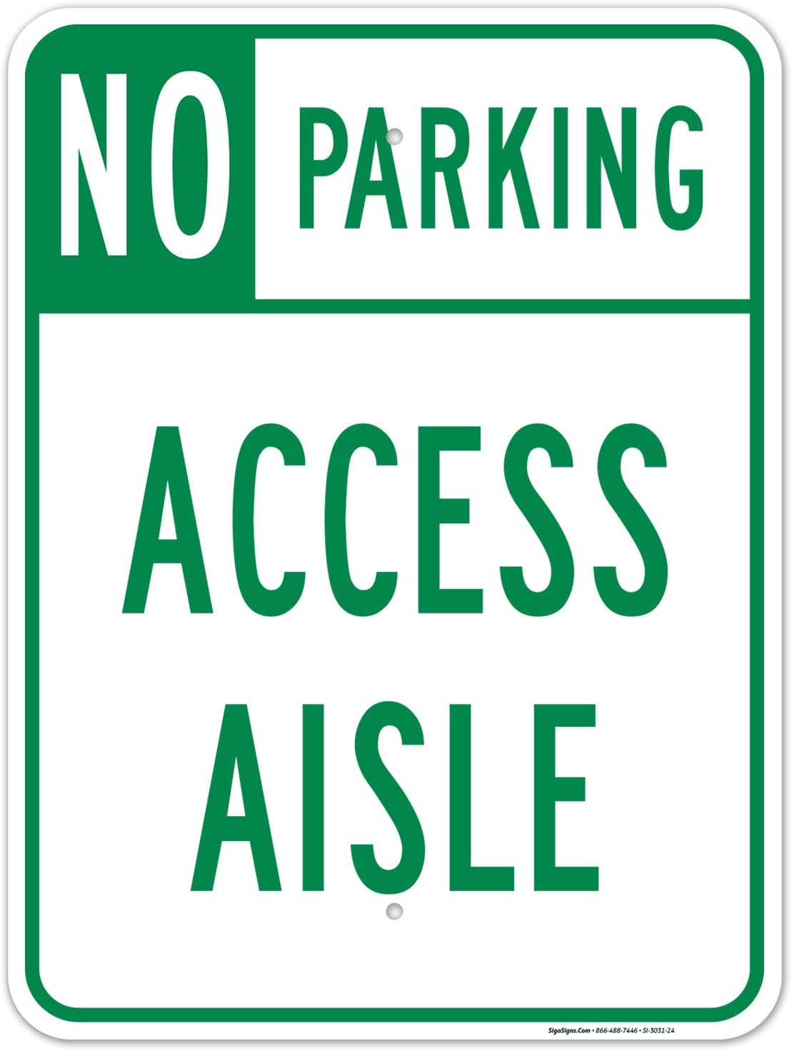 Hawaii Handicap Parking Sign, No Parking Access Aisle Sign, 18x24 Inches, Rust Free .063 Aluminum, Fade Resistant, Made in USA