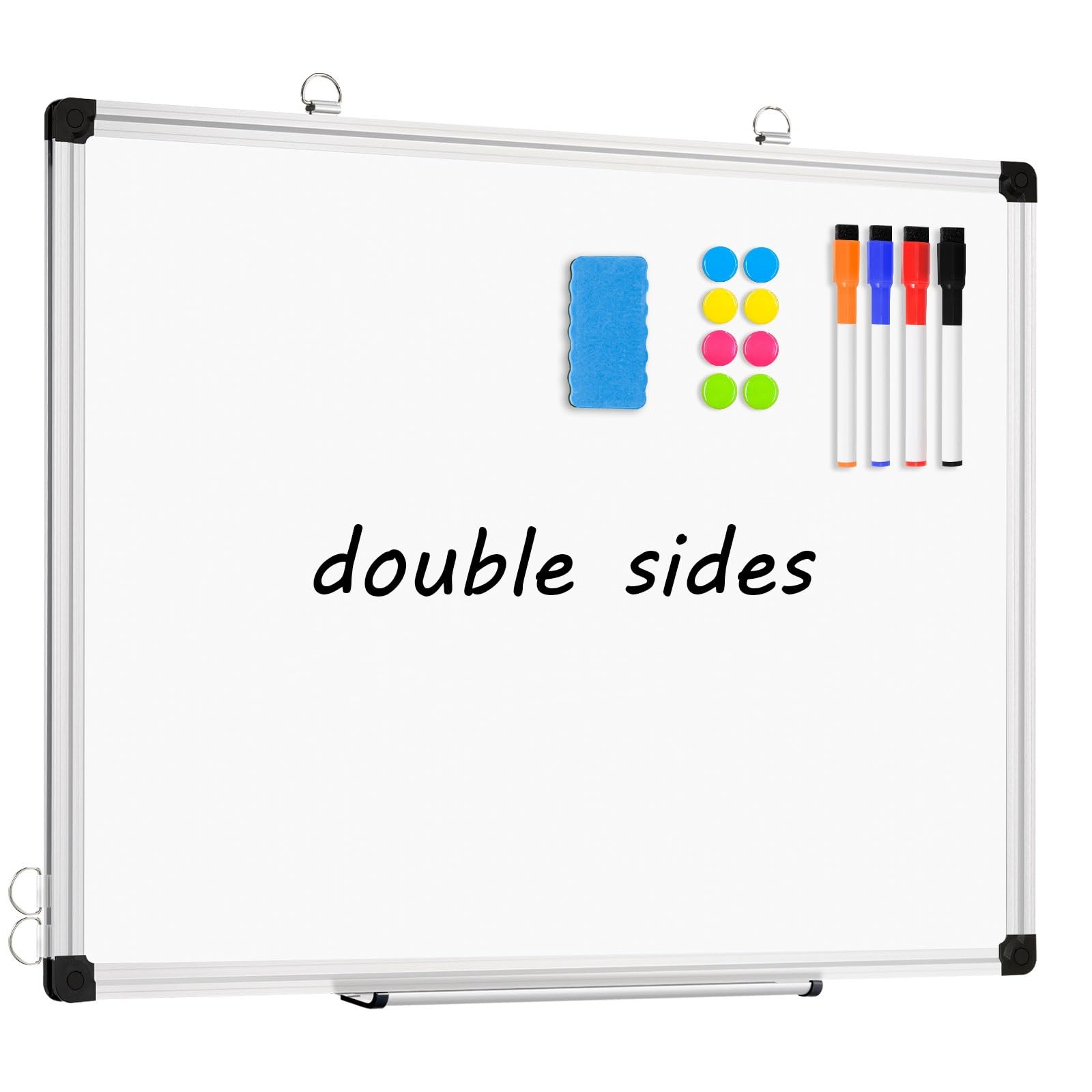 DOLLAR BOSS Whiteboard Magnetic White Board for Walls Double-Sided 60x45 cm