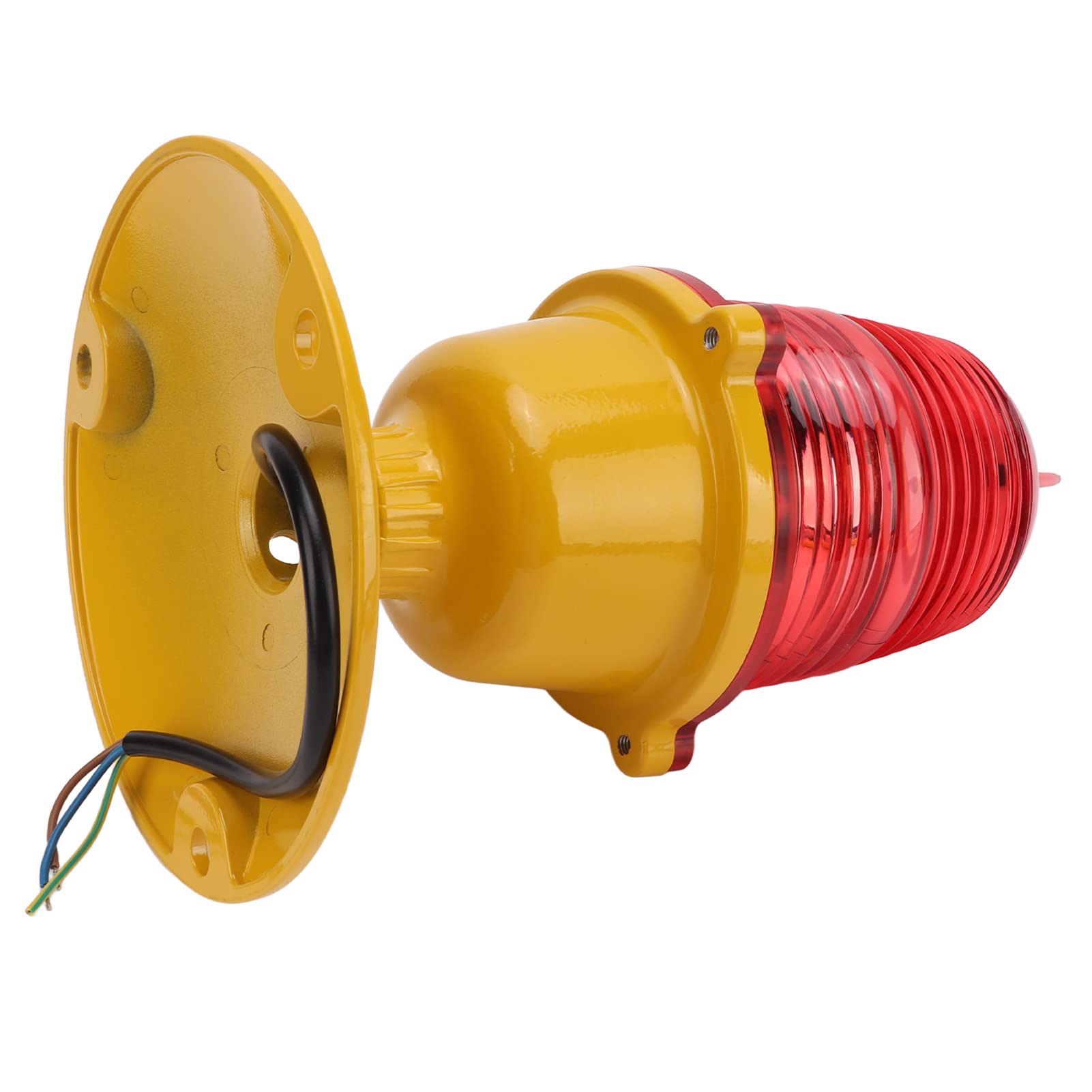 Luz de Advertencia de Obstrucción de Aviación, Luz de Baliza LED PC ABS Lámpara de Baliza de Emergencia de Aluminio con Base para Edificios Altos Aeropuertos Torres Vehículos