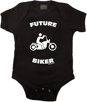 Future Biker Cool Baby Oneise, Black, 12 Months