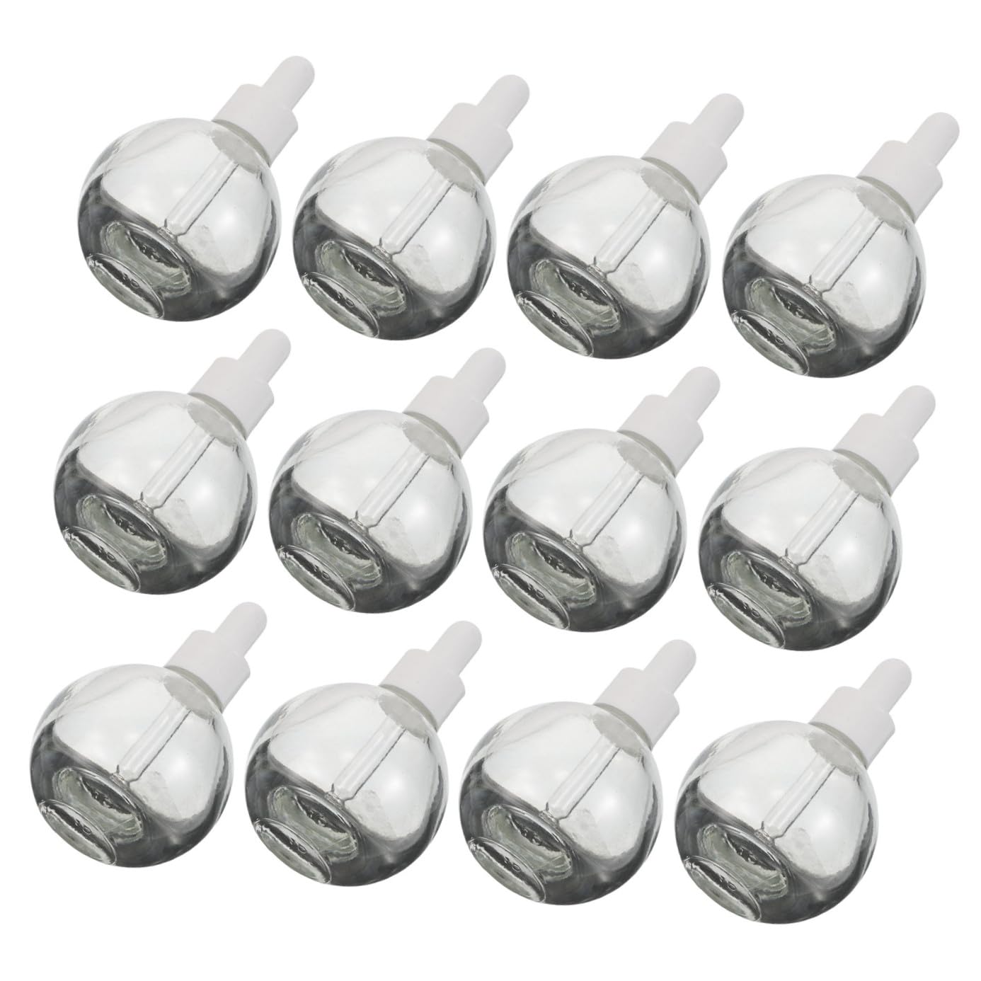 LIFKOME 12 Szt. Sztuk Szklane Butelki z Pipetą Do Olejków Eterycznych Szczelne Buteleczki Serum Do Podróży Trwałe i Precyzyjne Dozowanie Płynów Białe Uszczelnienie