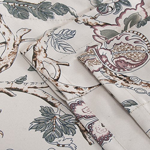 H.versailtex Blackout Curtain Valances For Kitchen Window/Living Room/Bathroom Privacy Added Rod Pocket Home Decoration Winow Valance, 52" W X 18" L, Flroal In Sage And Brown #TOP2