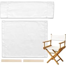 STAY GENT Directors Chair Canvas Replacement Kit for 18 Directors Chairs18" L x 15" W - Replacement Canvas Durable Cotton Canvas Seat & Back Covers for Makeup, Outdoor Patio Stools, 1 Set White