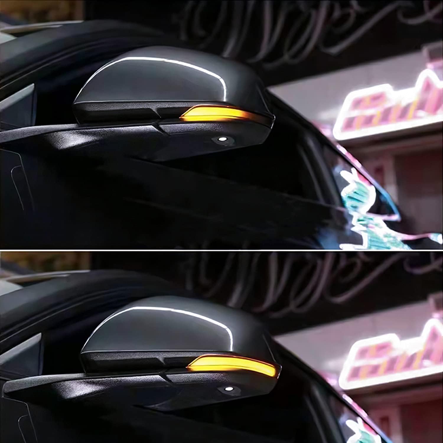 ITrims Car Sequential Dynamic Turn Signal Lights LED Side Mirror Turn Signal Lights Indicator Blinker Lamp Accessories Replacement for Ford Mustang S550 2015-2022(NOT FIT Mach-E) (Black)