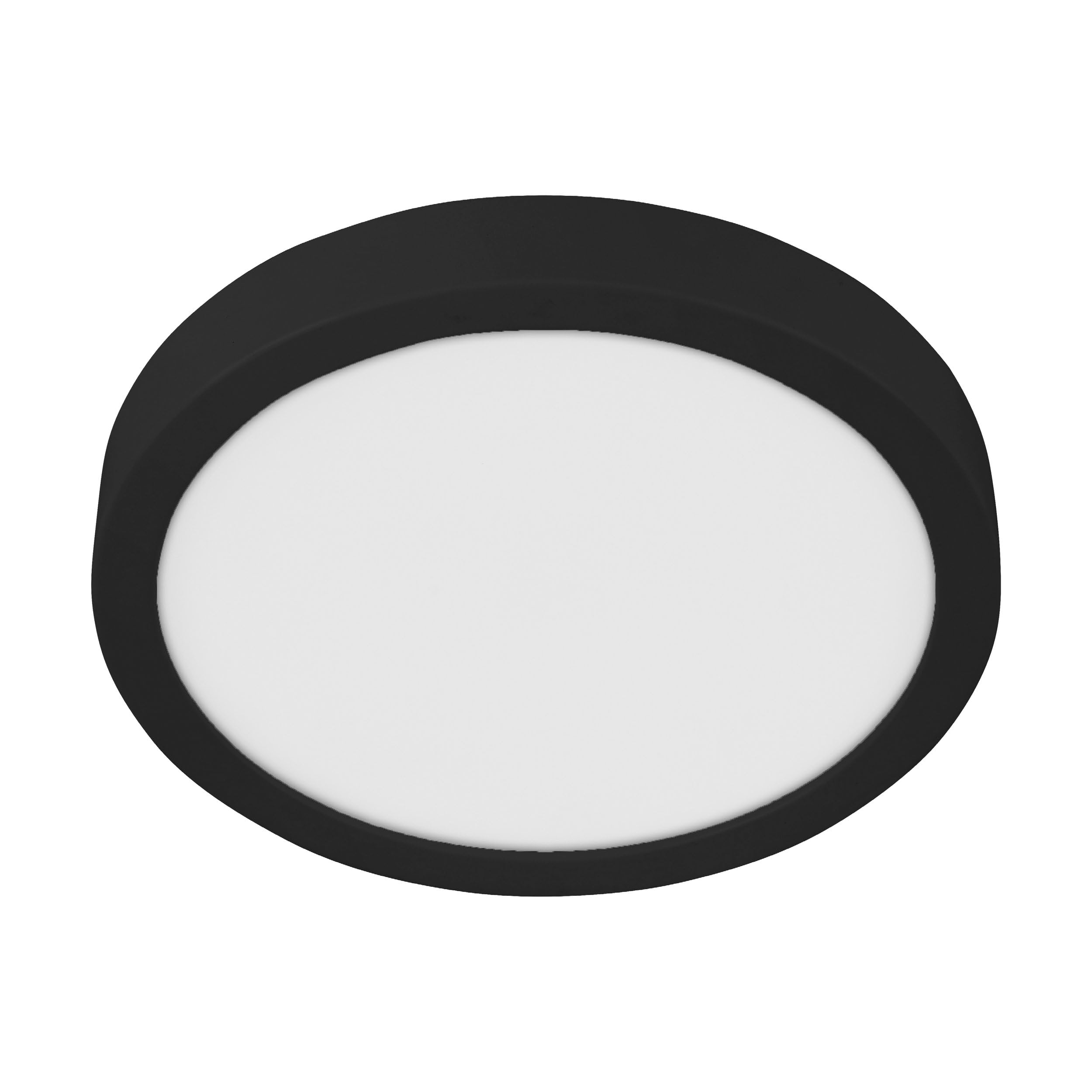 Eglo LED Flush Ceiling Light Fueva 5, Ø 11 inches, Round Bathroom Lighting Made of Black Metal and White Plastic, Neutral White lamp, IP44