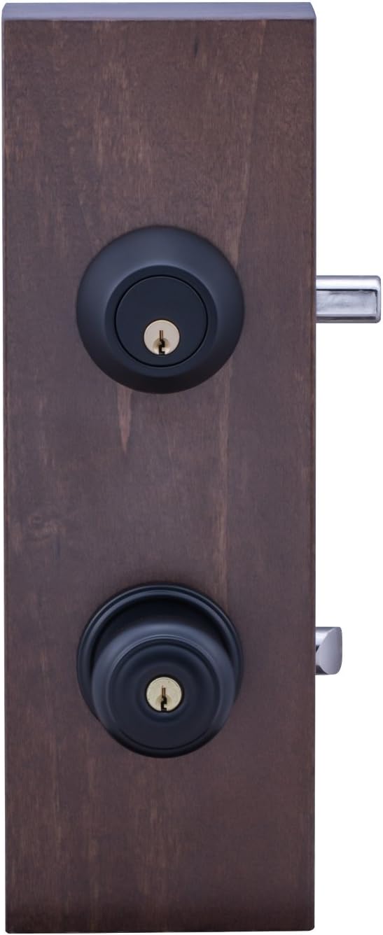 Copper Creek CKDB141BC Colonial Door Knob Keyed Alike with Deadbolt Combination, Black