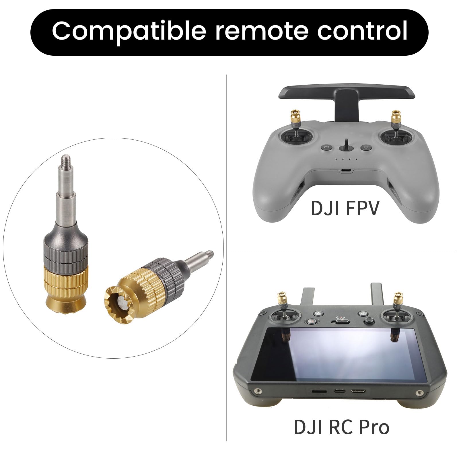 Extension Joysticks Replacement Aluminum Telescopic for DJI FPV Remote Controller 3 2/RC Pro Control Sticks for DJI Avata/Avata 2/Neo/Mavic 3/3 Pro/Mavic 3 Cine/3 Pro Cine/3 Classic/Mini 3 Pro/Air 2S Accessories