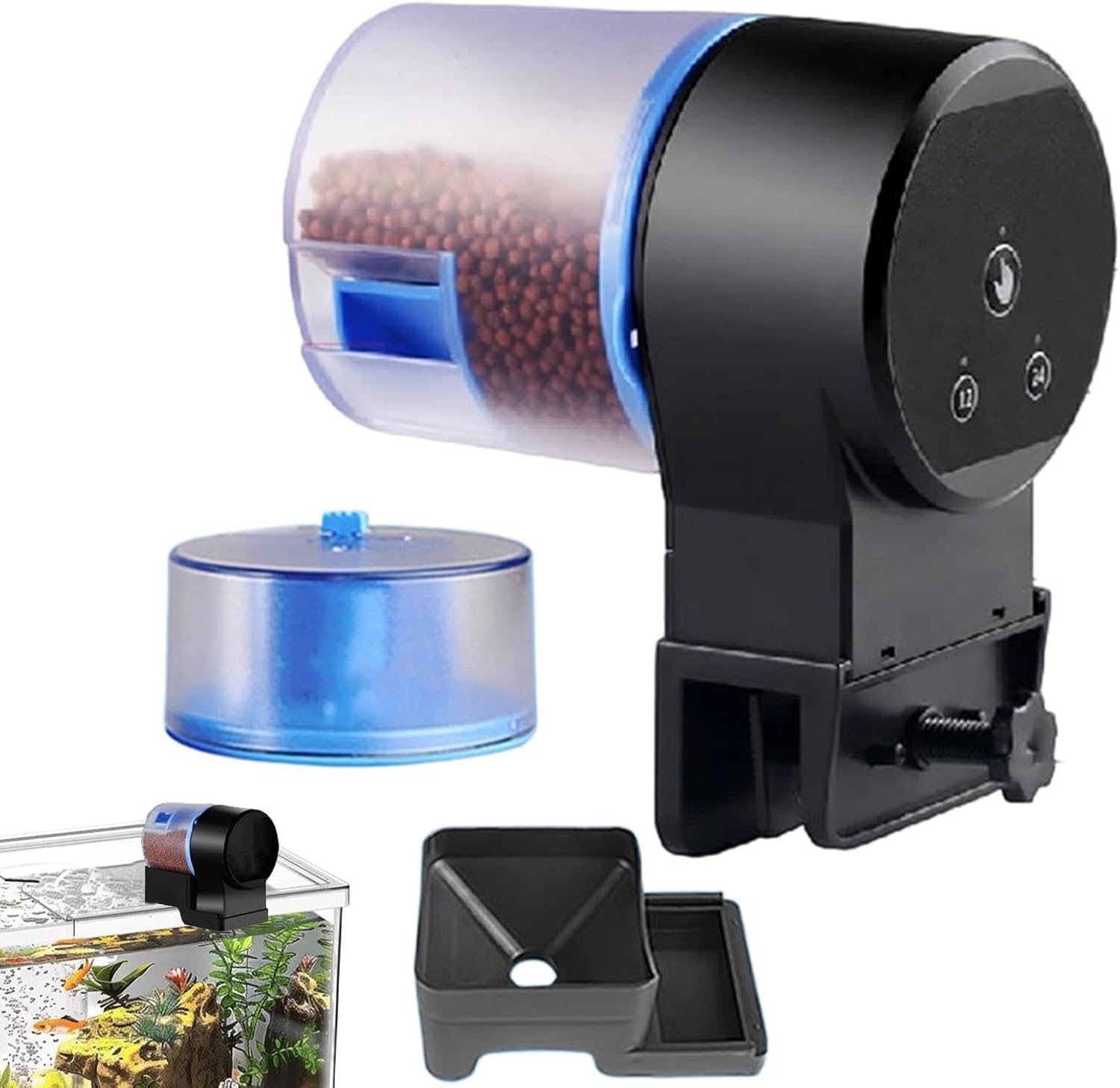 Automatic Fish Feeder for Aquarium | Adjustable Precision Food Dispenser with Timer - Battery Powered Feeder,for Home Dorm Office Apartment Bedroom Betta Turtle Goldfishes Koi