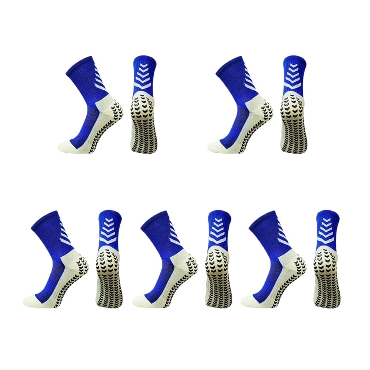 5 paia di calzini da calcio sportivi da uomo donna a metà canna antiscivolo in silicone fondo esterno calzini da calcio calzini da basket