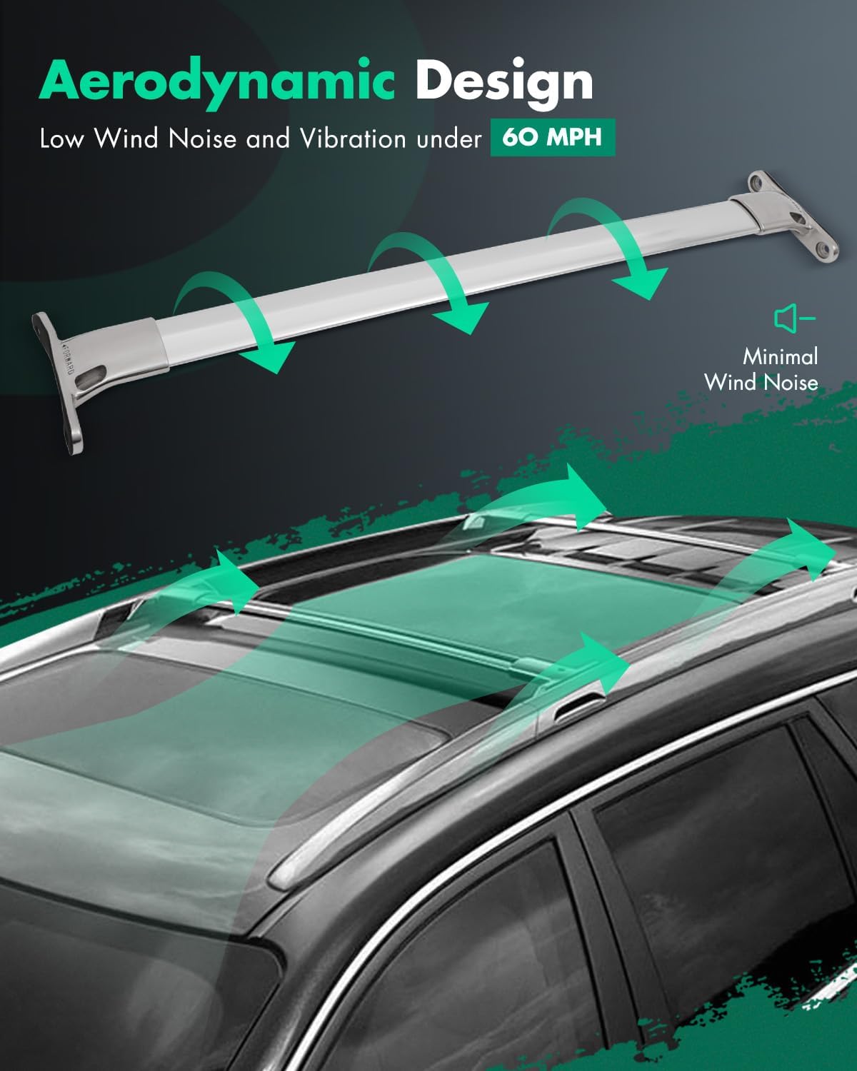 SCITOO 165LBS Roof Rack Cross Bars Fit For Buick Enclave 2009-2016 Cargo Crossbar Black