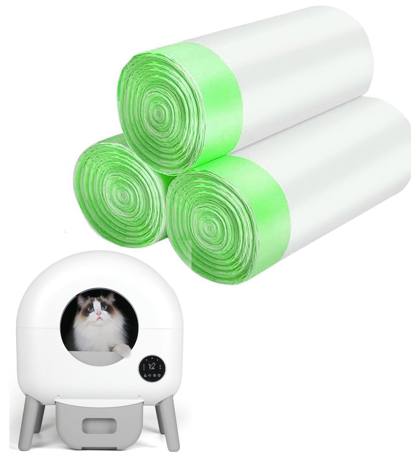 Cat Litter Box Liners with Drawstring Design, Large Size, Heavy Duty Cat Litter Box Liners Waste Bags Replacement113..