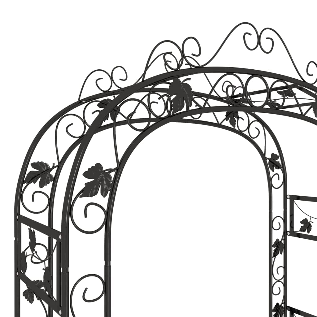 Arco de Jardin Acero Negro 116x45x240 cm | Estructura Robusta, Recubrimiento en Polvo, Para Plantas Trepadoras, Decoracion de Entrada