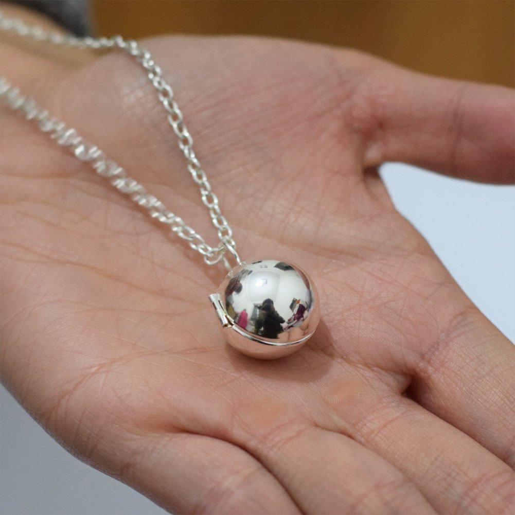 Buy Charm Silver Ball Locket Necklace 
