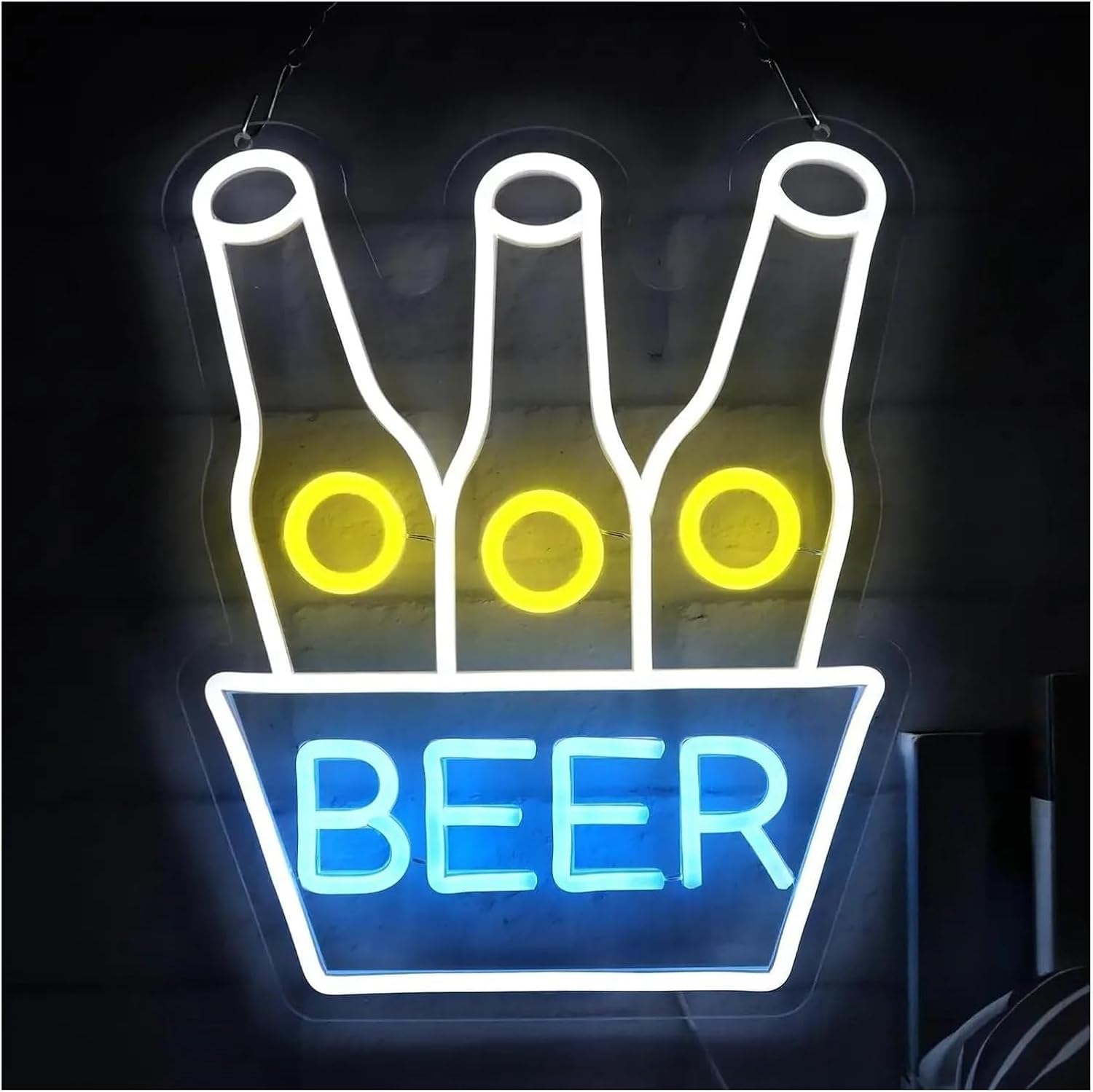 Zynther Neon lamp for LED for Neon Sign Beer for, for Man Cave Bar, Bedroom, Living Room 31cm×37cm